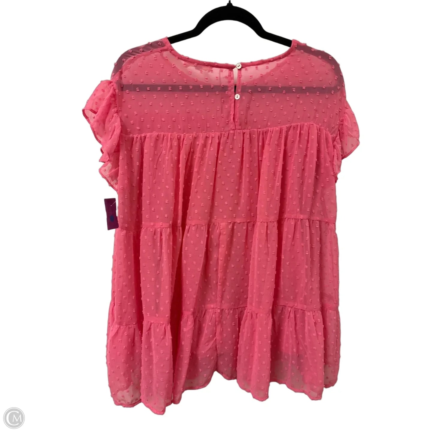 Top Short Sleeve By Entro In Pink, Size: L