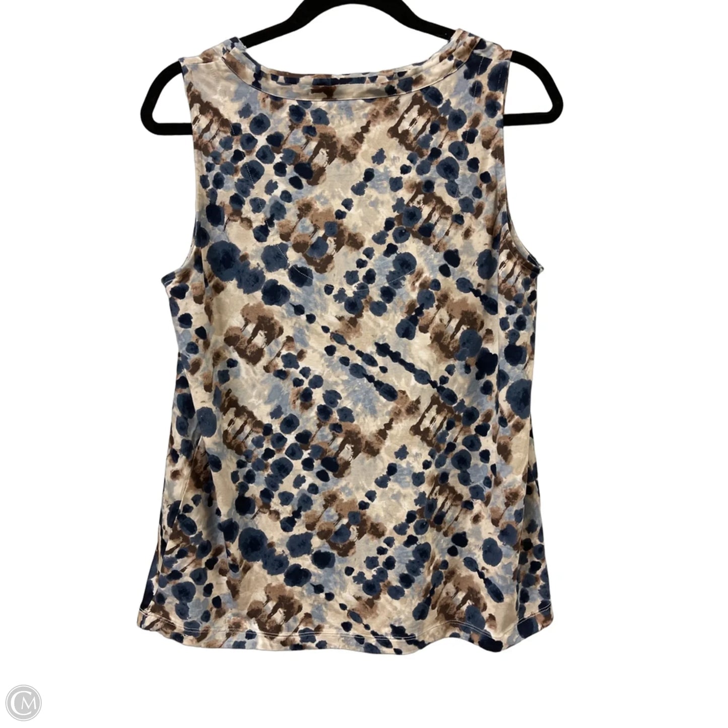 Top Sleeveless By Chicos In Blue & Cream, Size: M