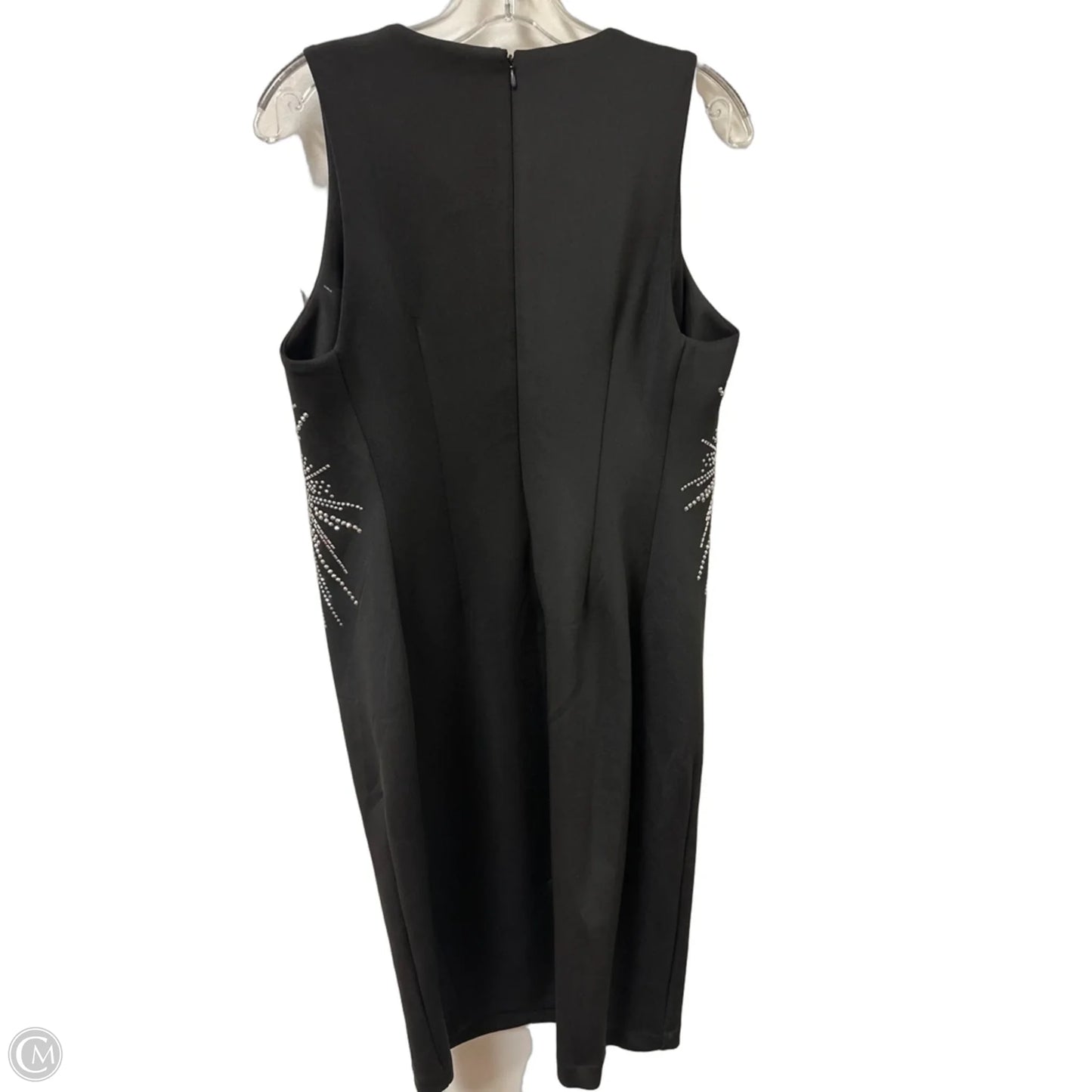 Dress Casual Midi By Andrew Marc In Black & Silver, Size: Xl