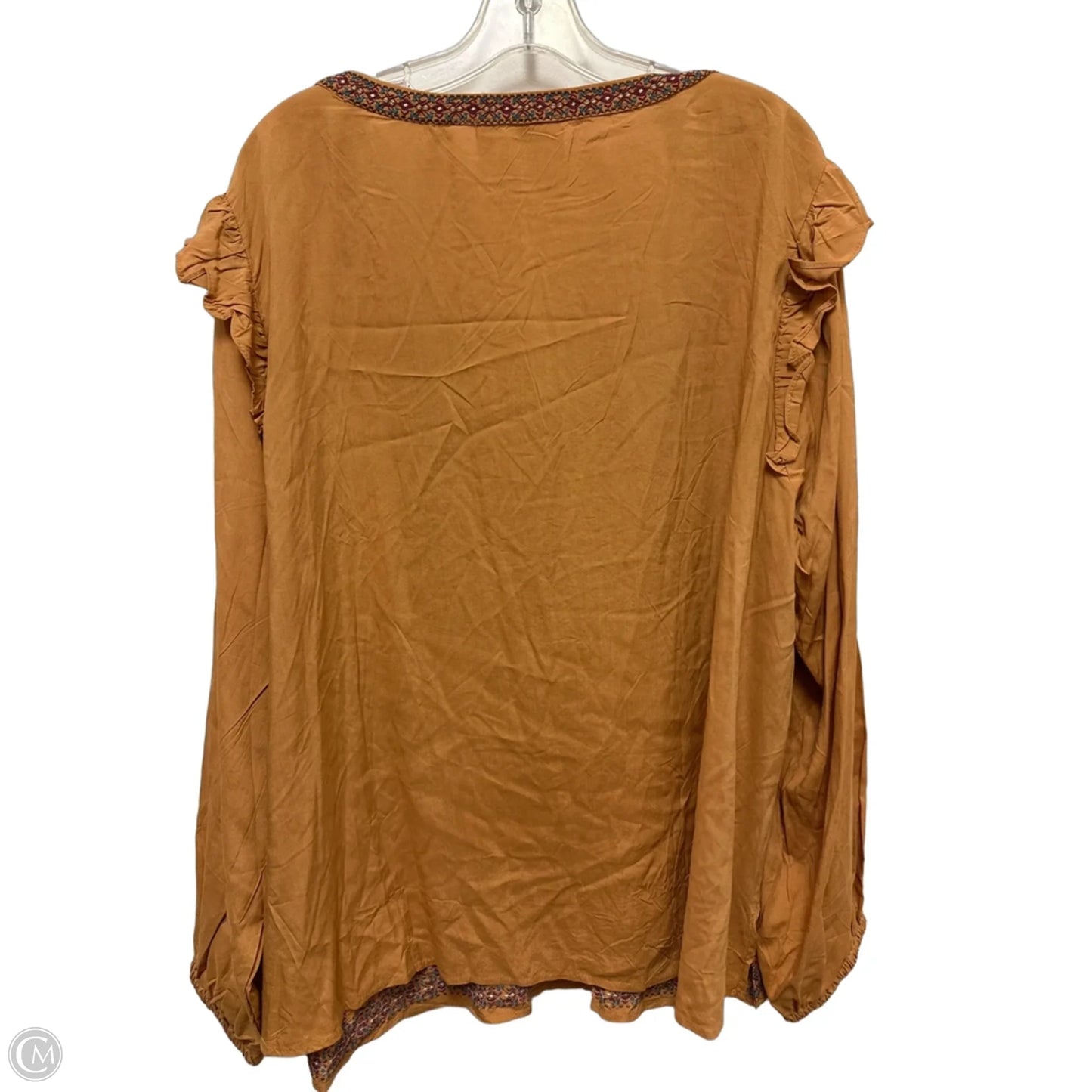 Top Long Sleeve By Savanna Jane In Yellow, Size: 3x