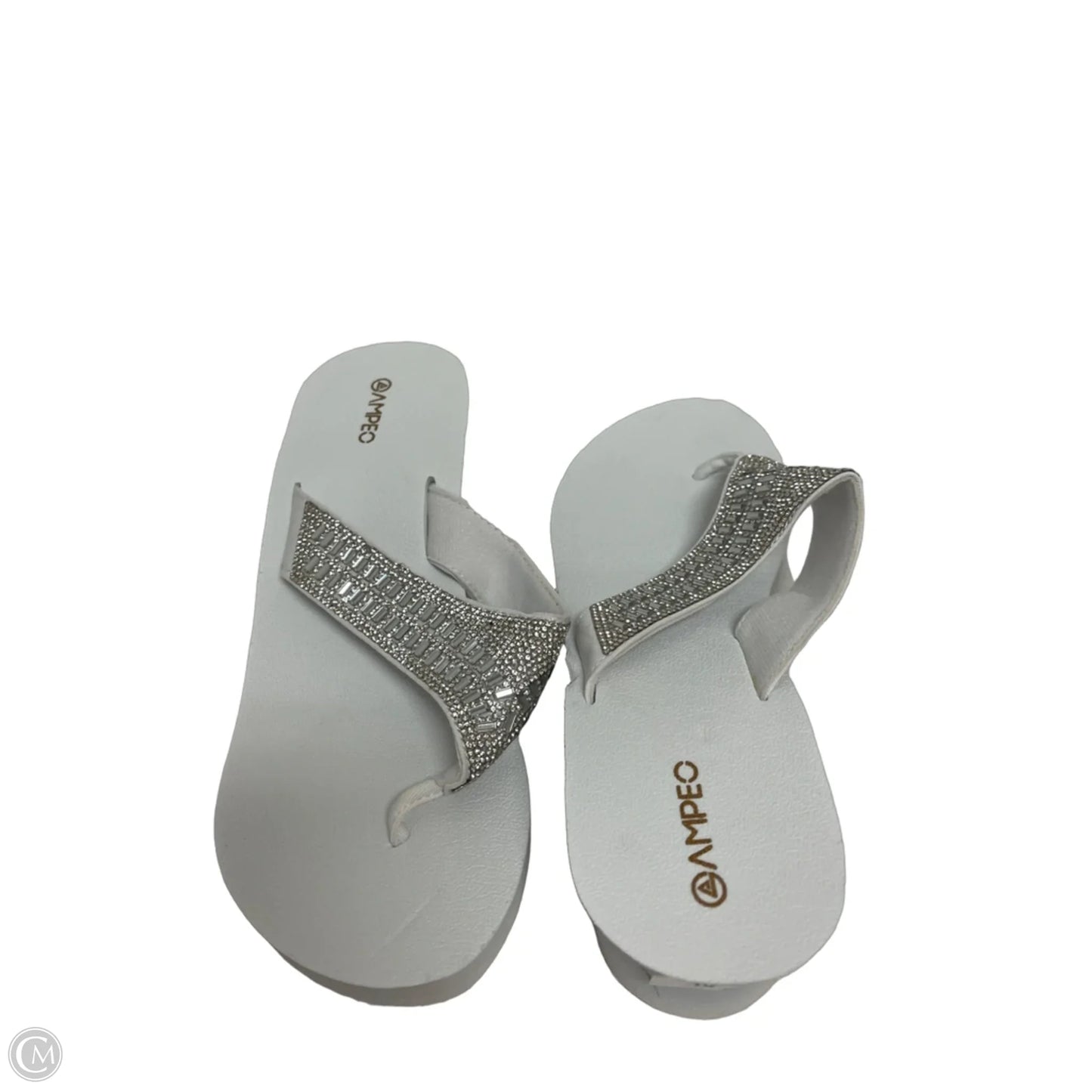 Sandals Heels Wedge By Clothes Mentor In White, Size: 10
