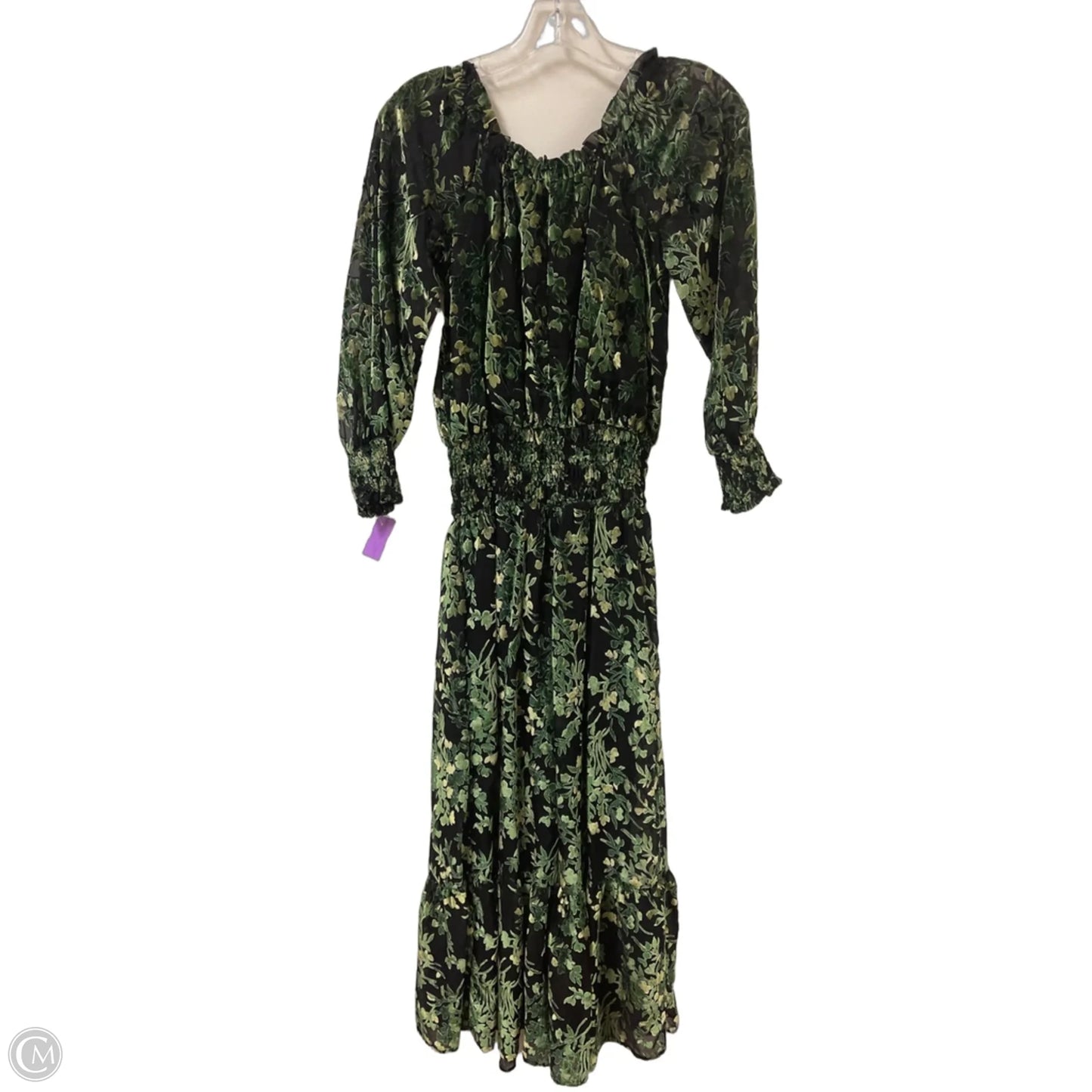 Dress Casual Maxi By Anthropologie In Black & Green, Size: Xxs