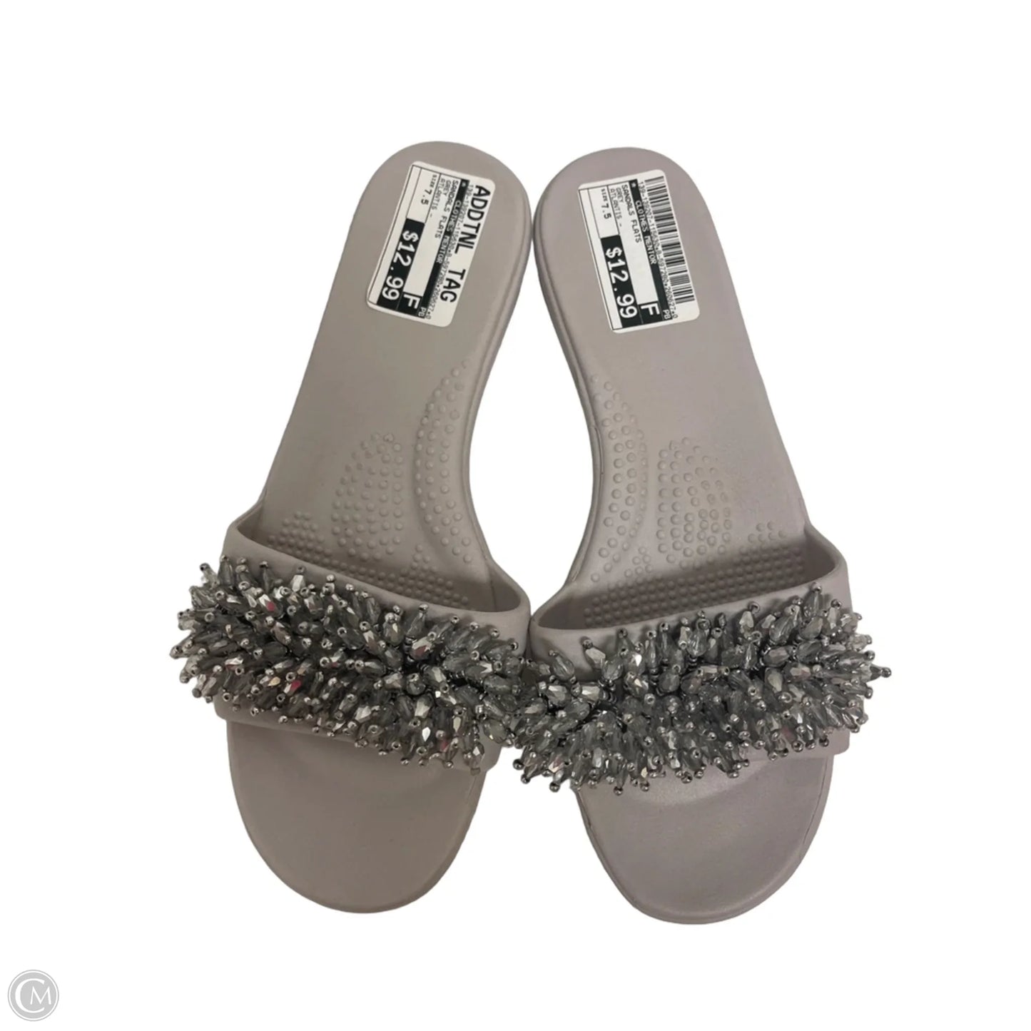 Sandals Flats By Clothes Mentor In Grey, Size: 7.5