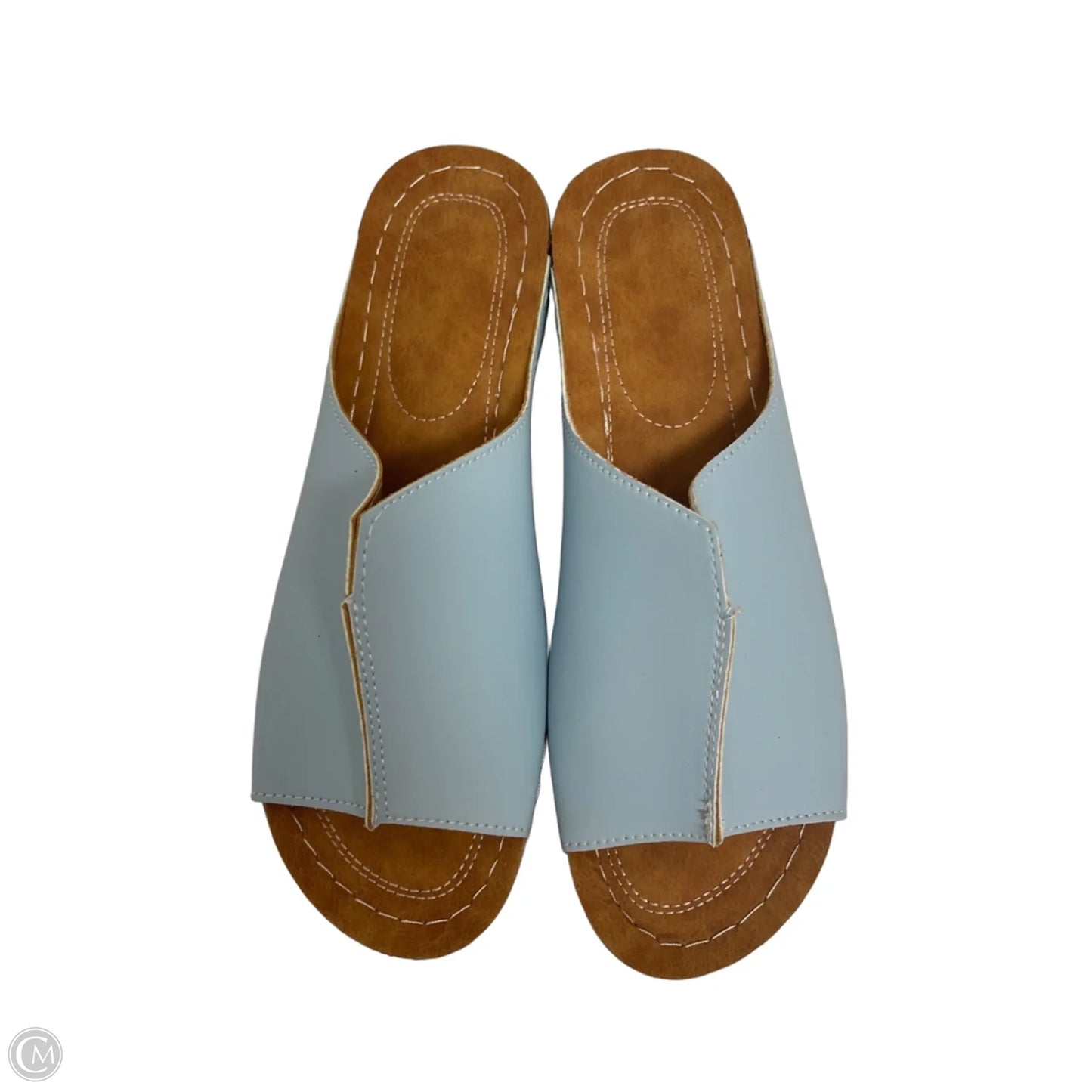 Sandals Heels Wedge By Clothes Mentor In Blue, Size: 9.5