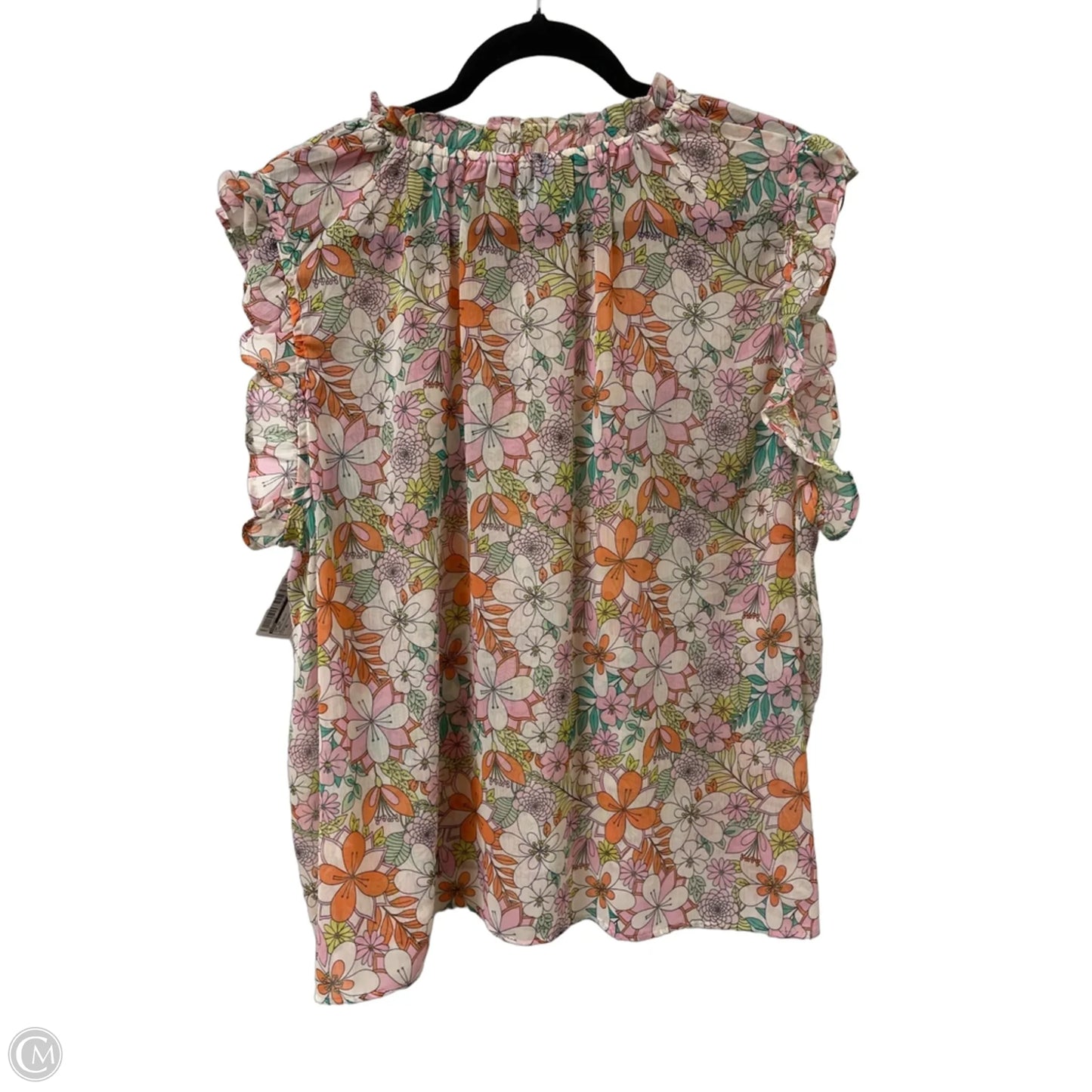 Top Short Sleeve By Cece In Floral Print, Size: Xl