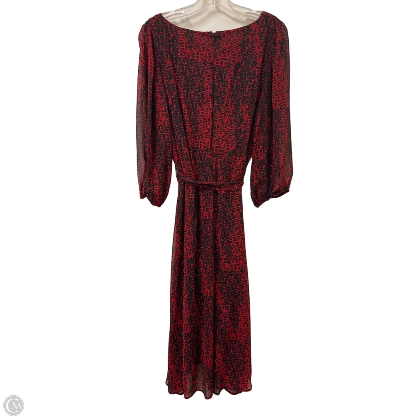 Dress Casual Midi By Dkny In Black & Red, Size: Xl