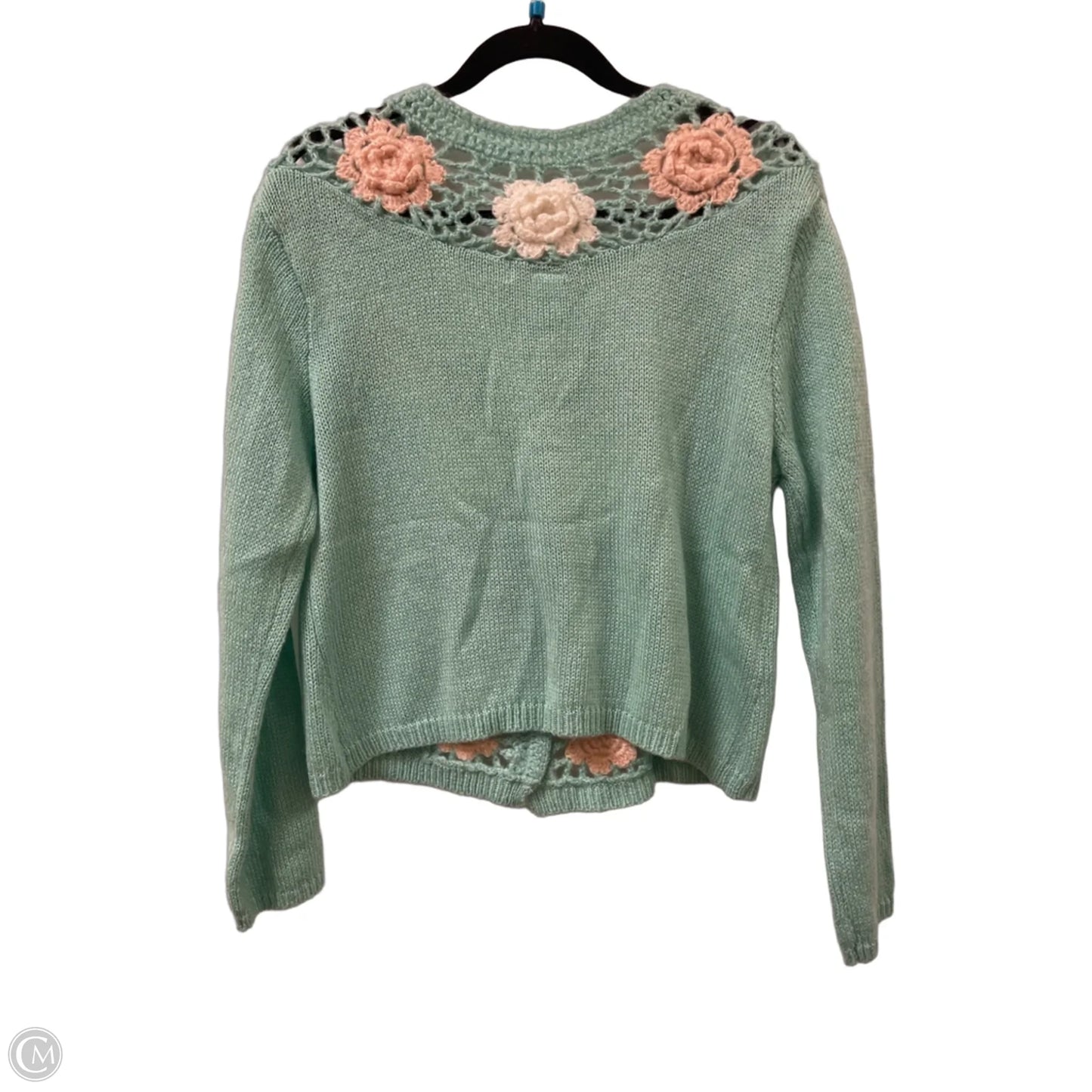 Sweater Cardigan By Clothes Mentor In Green, Size: M