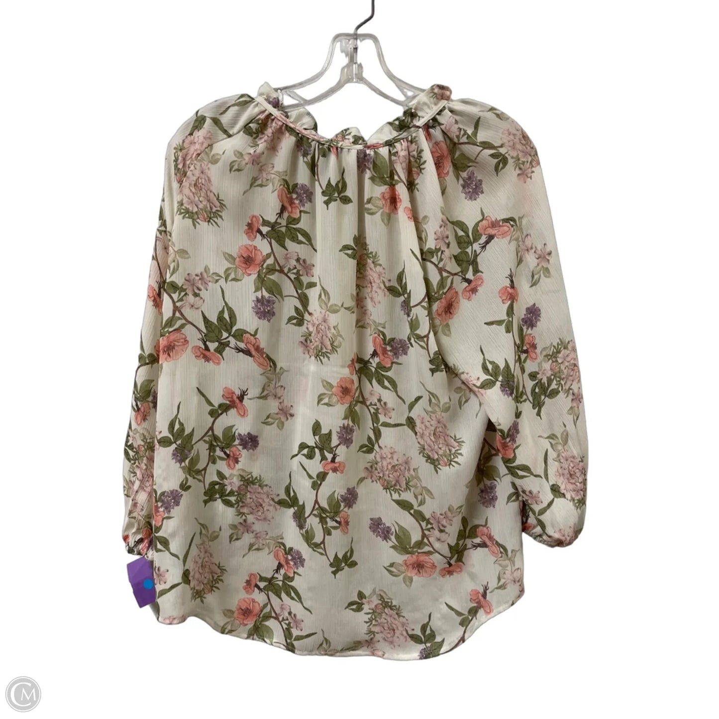 Top Long Sleeve By Chaps In Floral Print, Size: M