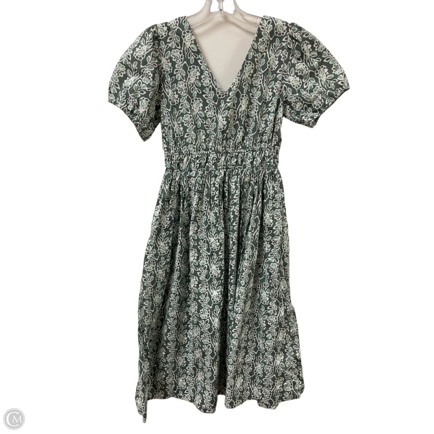 Dress Casual Midi By J. Crew In Green & White, Size: Xsp