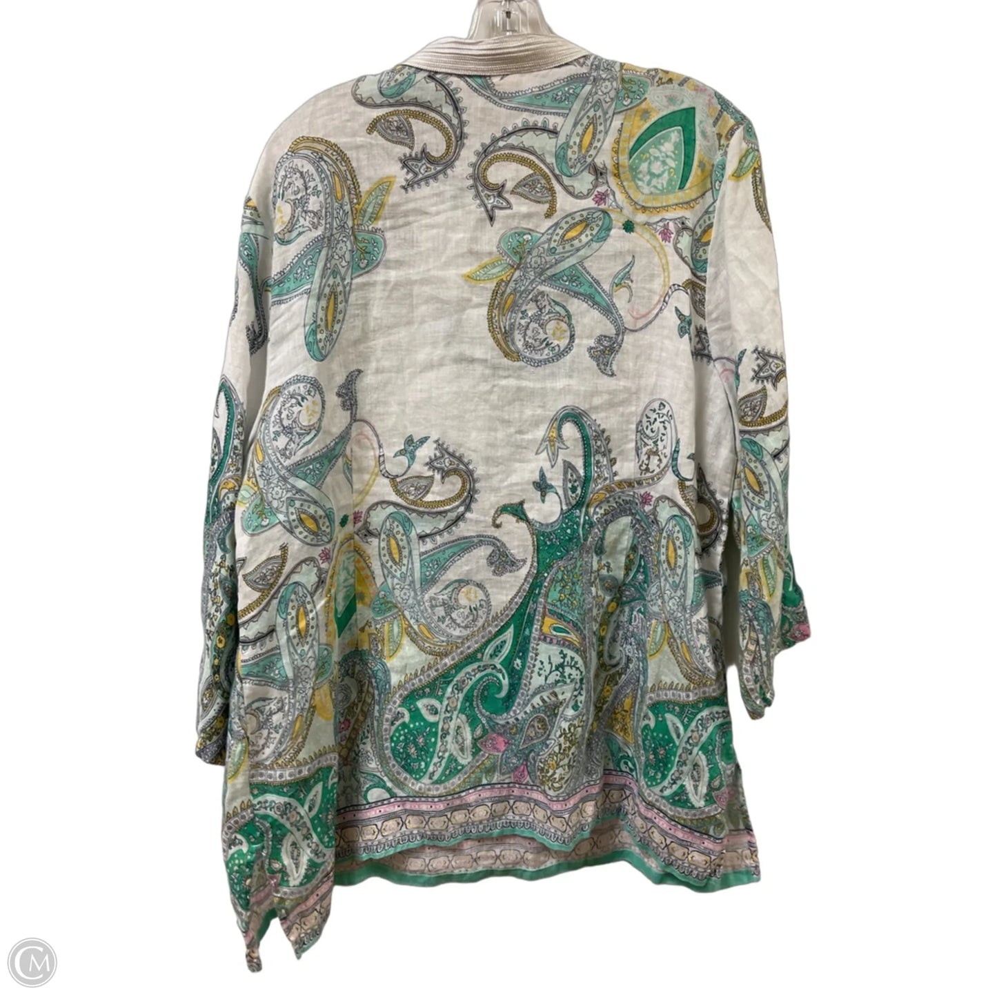 Tunic Long Sleeve By Charter Club In Green & White, Size: Xl