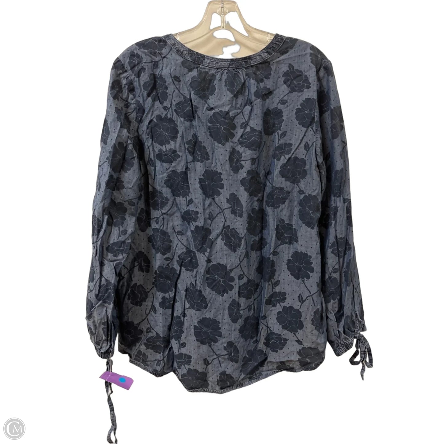 Top Long Sleeve By Liz Claiborne In Blue, Size: L