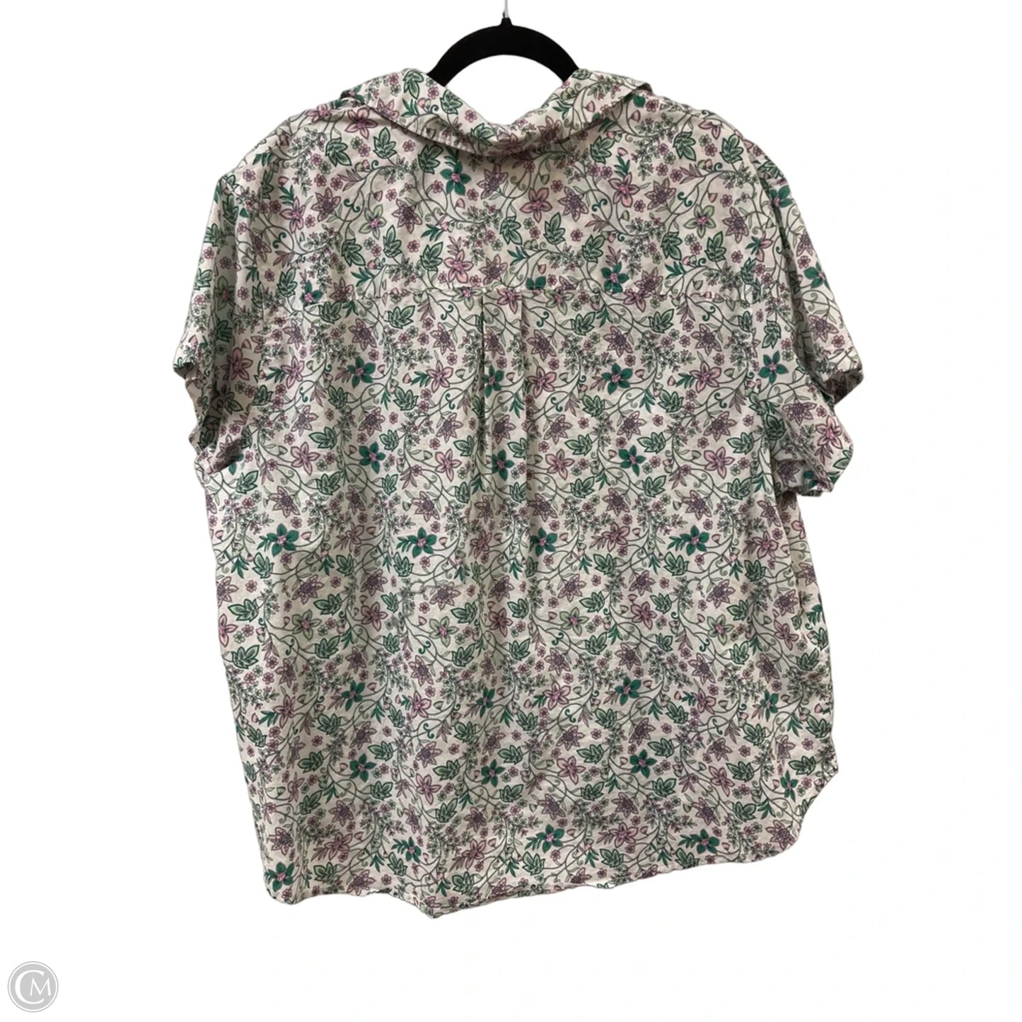 Blouse Short Sleeve By St Johns Bay In Green & Pink, Size: 2x