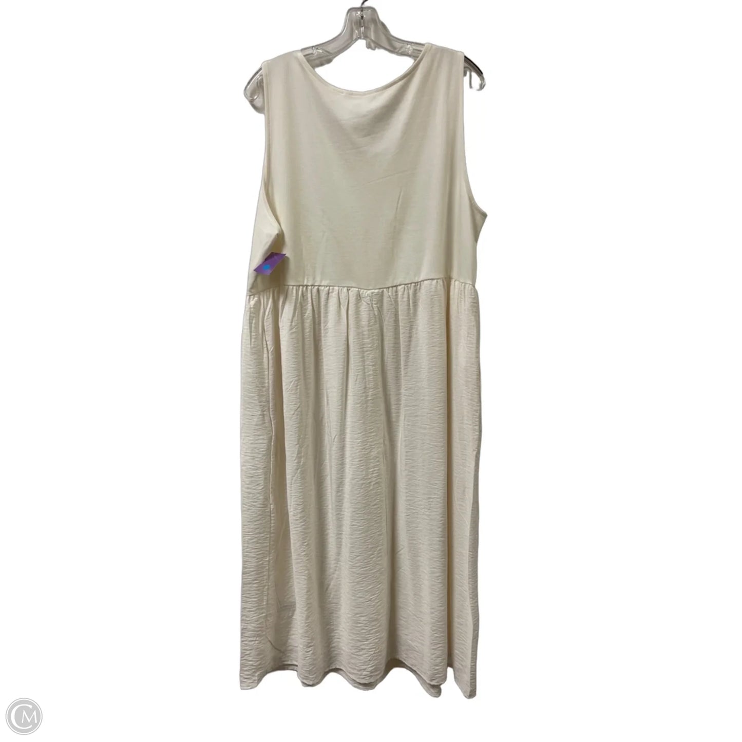 Dress Casual Midi By Time And Tru In White, Size: 3x