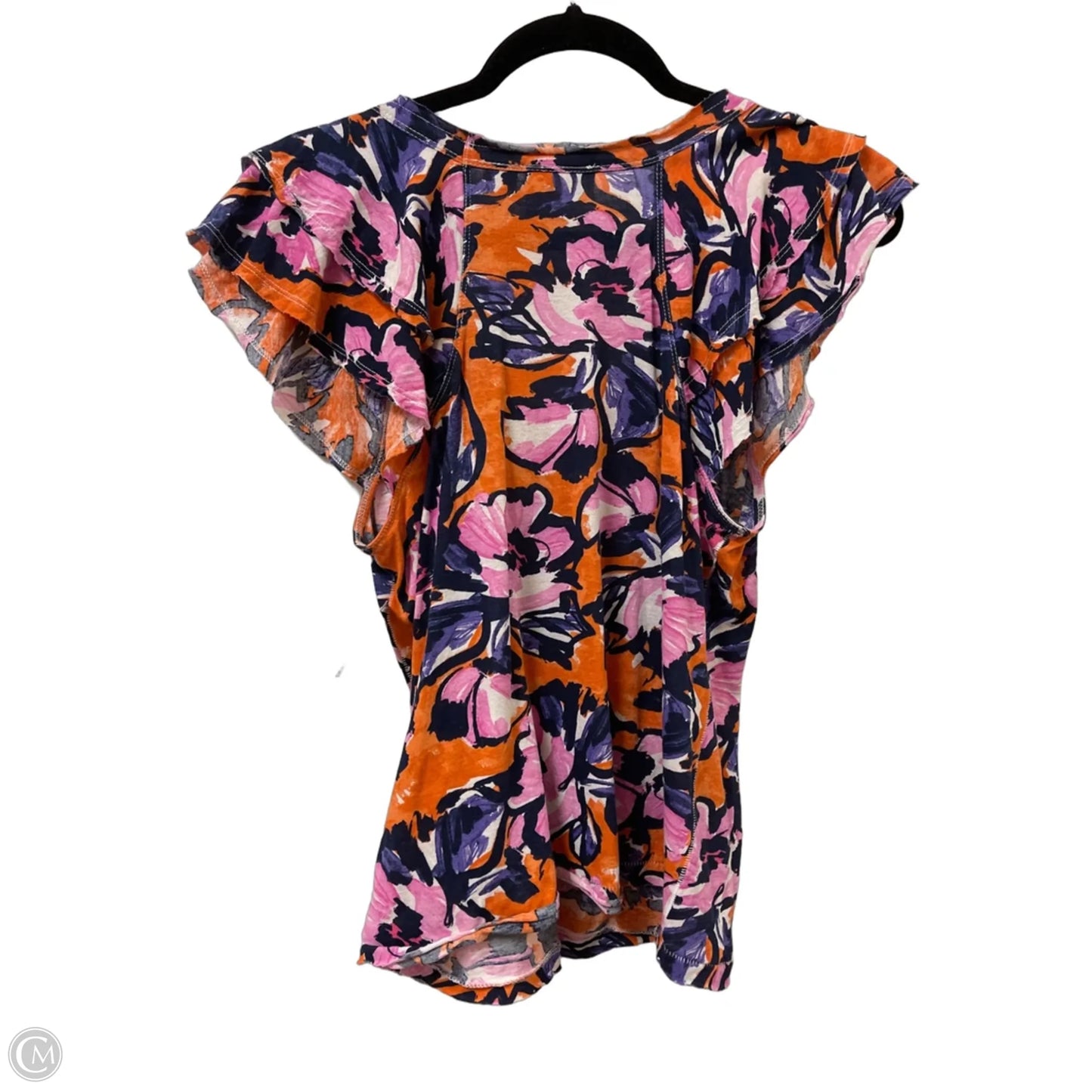 Top Short Sleeve By Maeve In Orange & Purple, Size: S