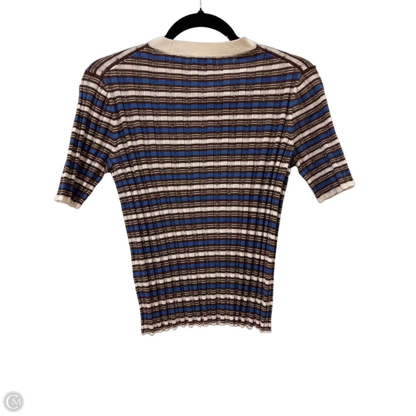 Sweater Short Sleeve By Madewell In Blue & Brown, Size: M
