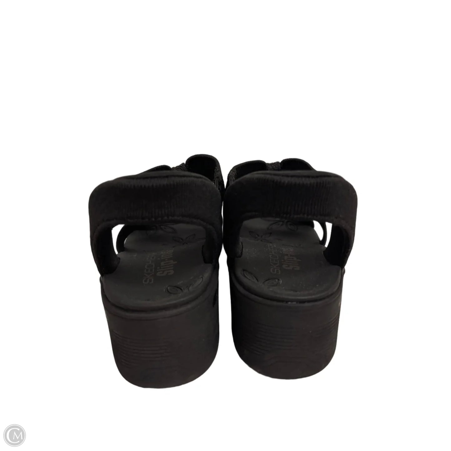 Sandals Heels Wedge By Skechers In Black, Size: 6.5