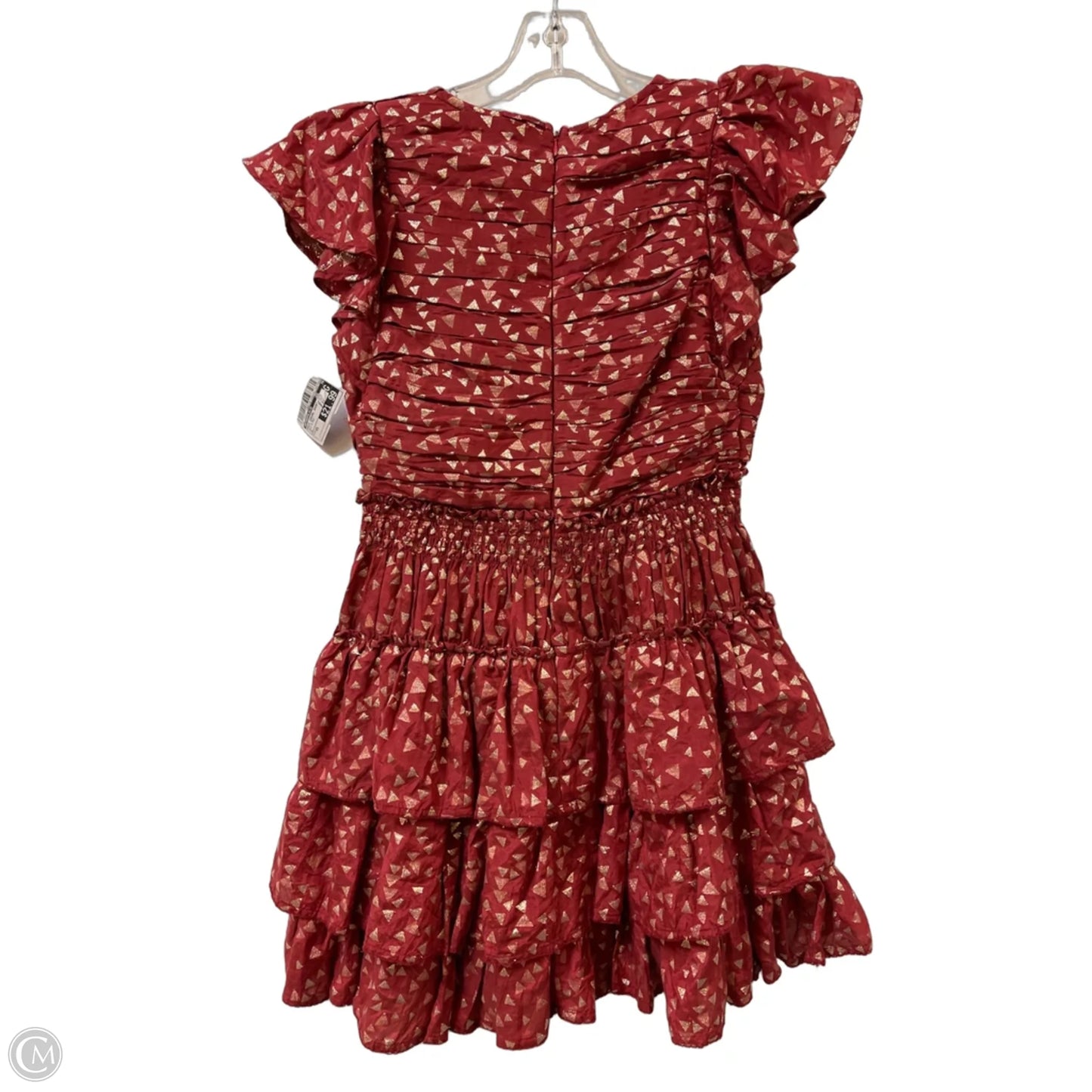 Dress Casual Short By Anthropologie In Gold & Red, Size: Xs