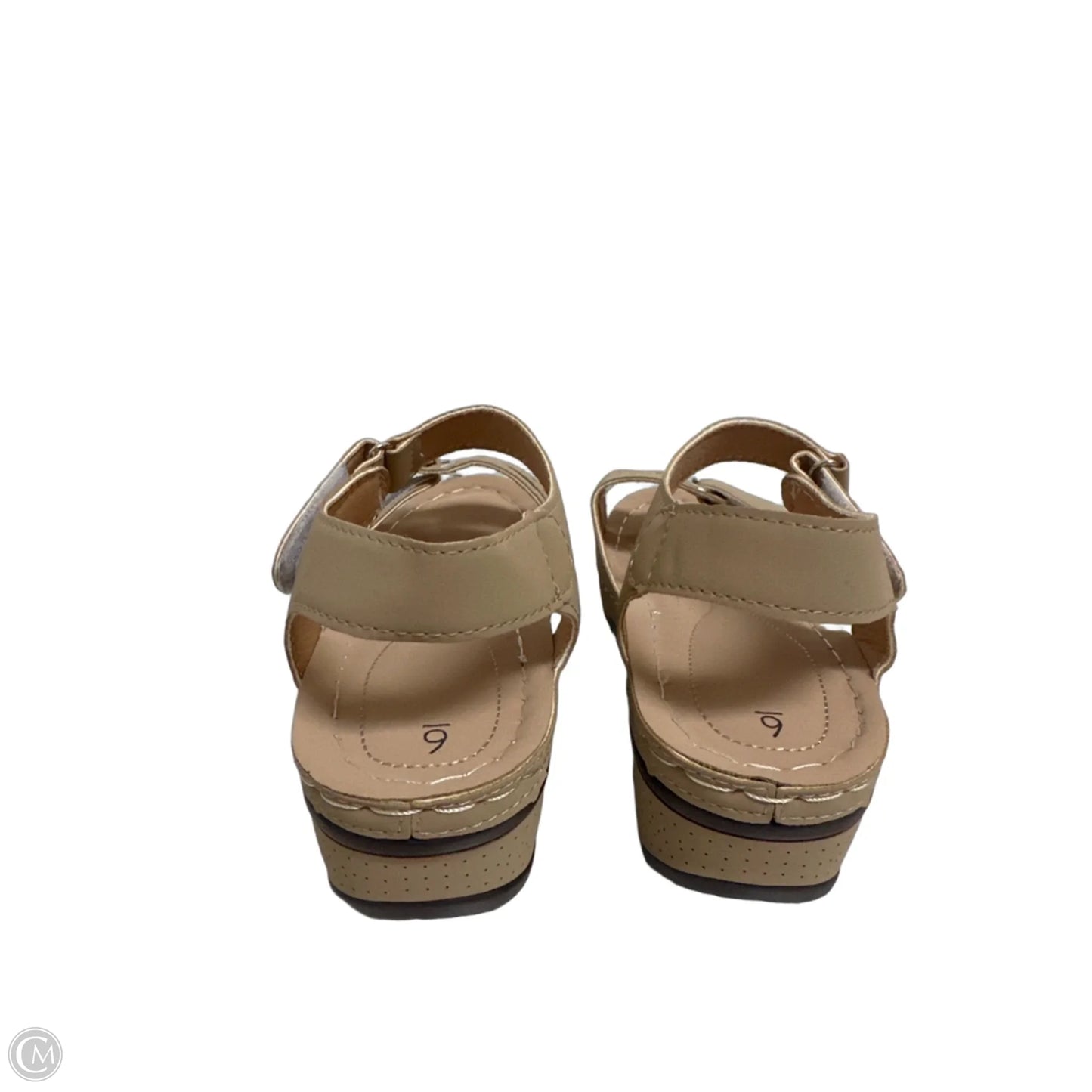 Sandals Heels Wedge By Clothes Mentor In Cream, Size: 6