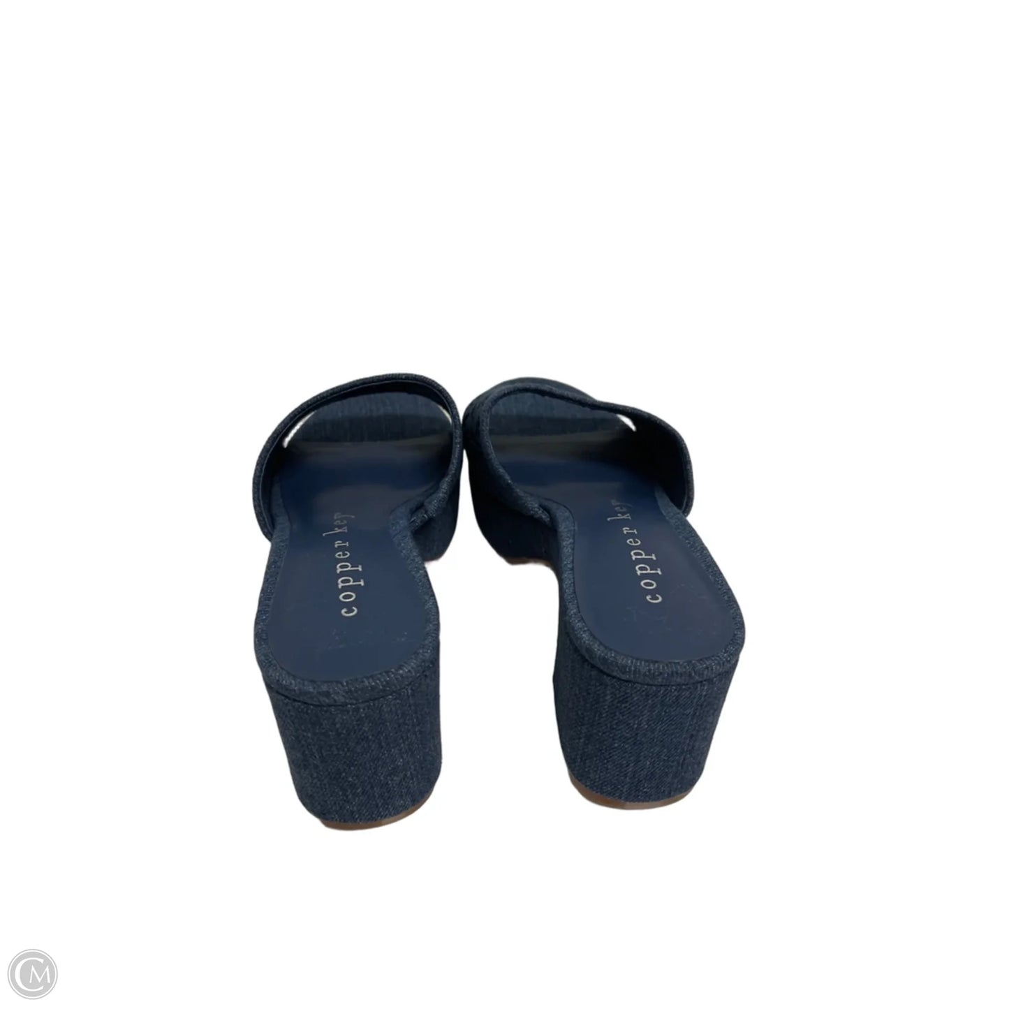 Sandals Heels Block By Copper Key In Blue, Size: 6.5