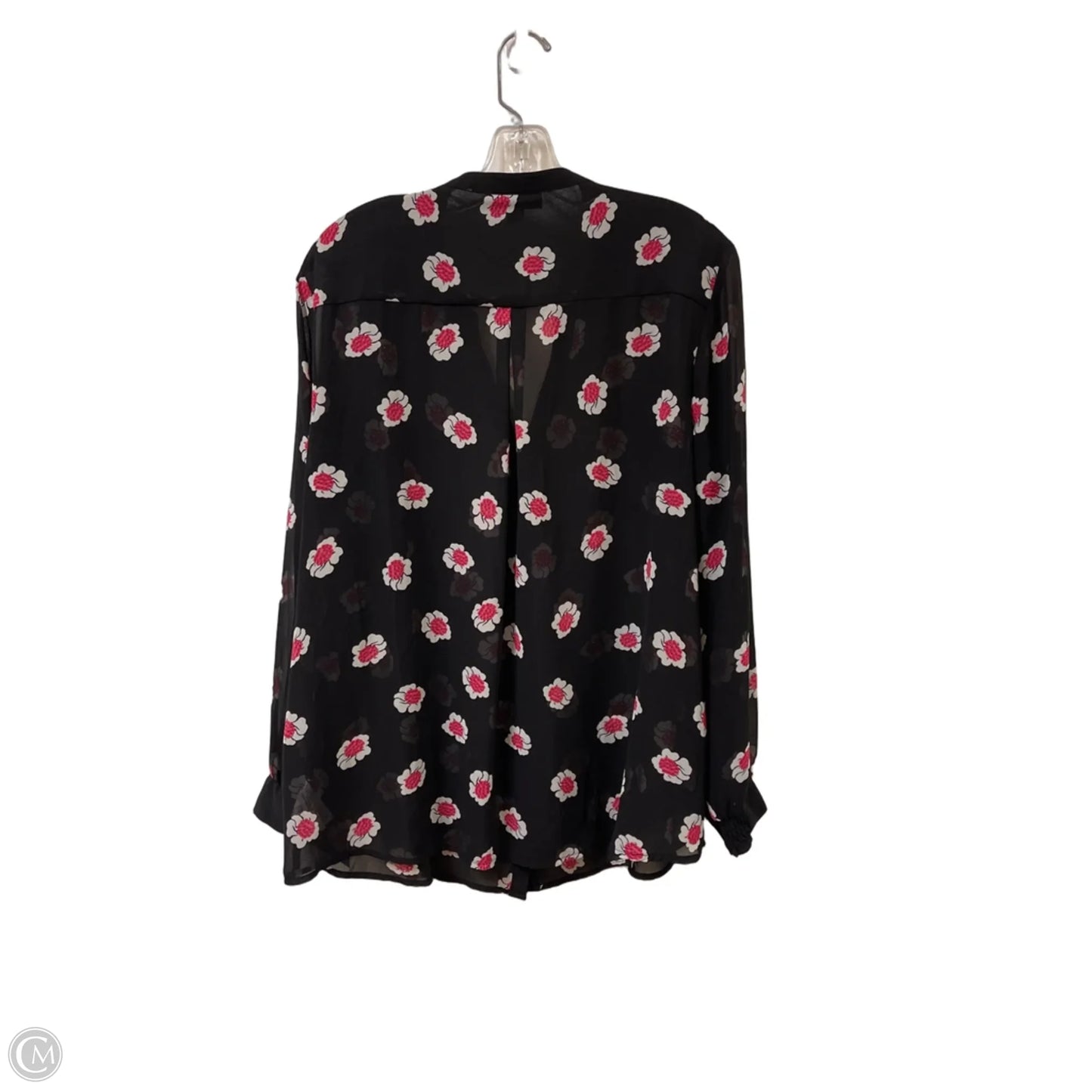 Blouse Long Sleeve By Alfani In Black & Pink, Size: Xl
