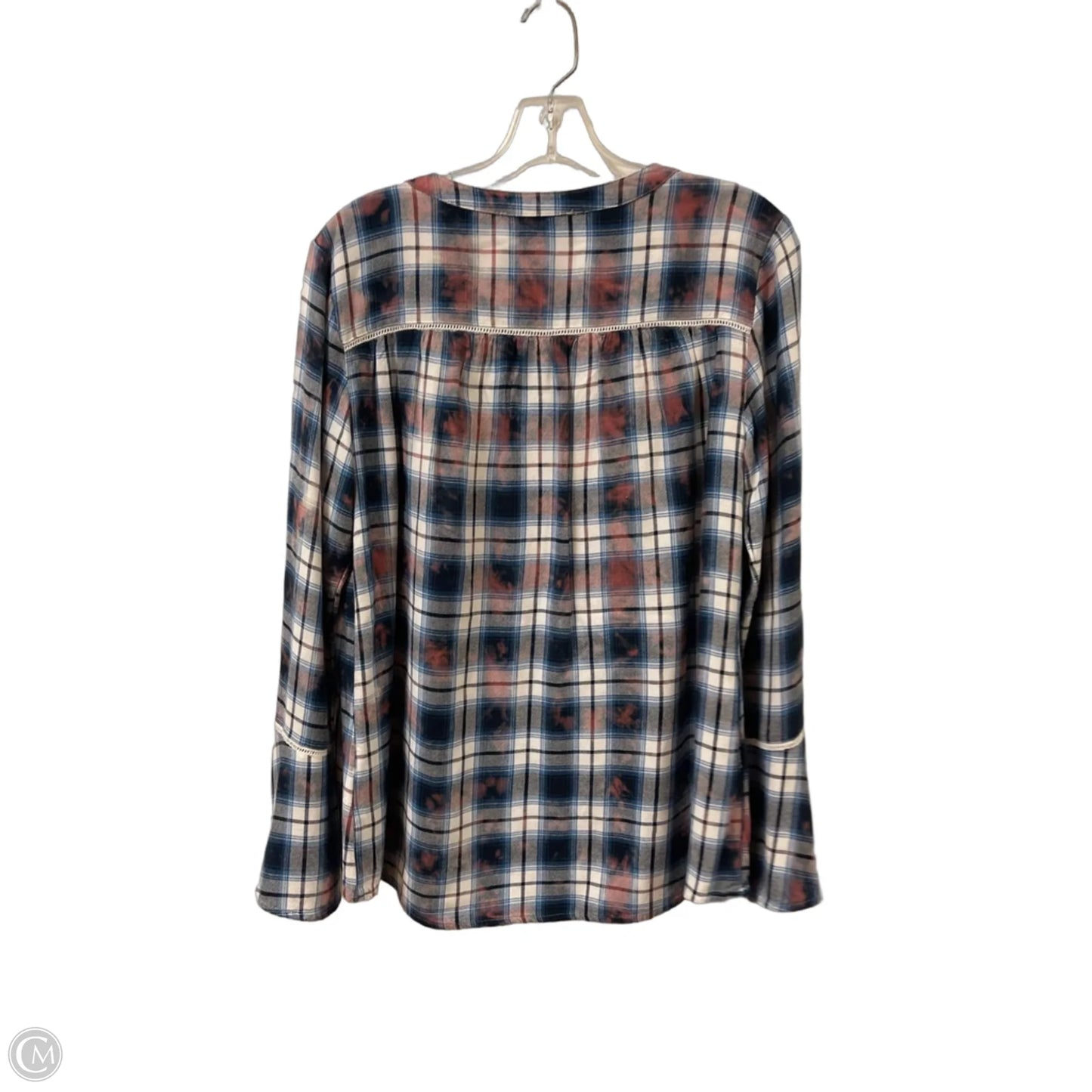 Top Long Sleeve By Seven 7 In Blue & Pink, Size: S