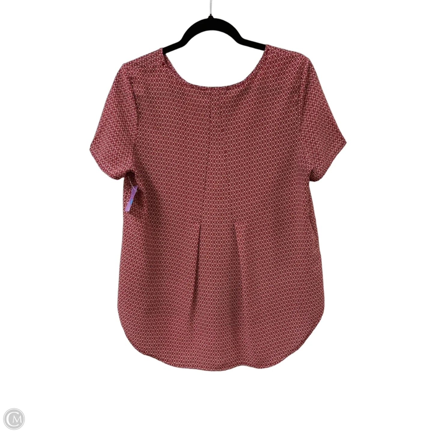 Top Short Sleeve By Pleione In Red & White, Size: M