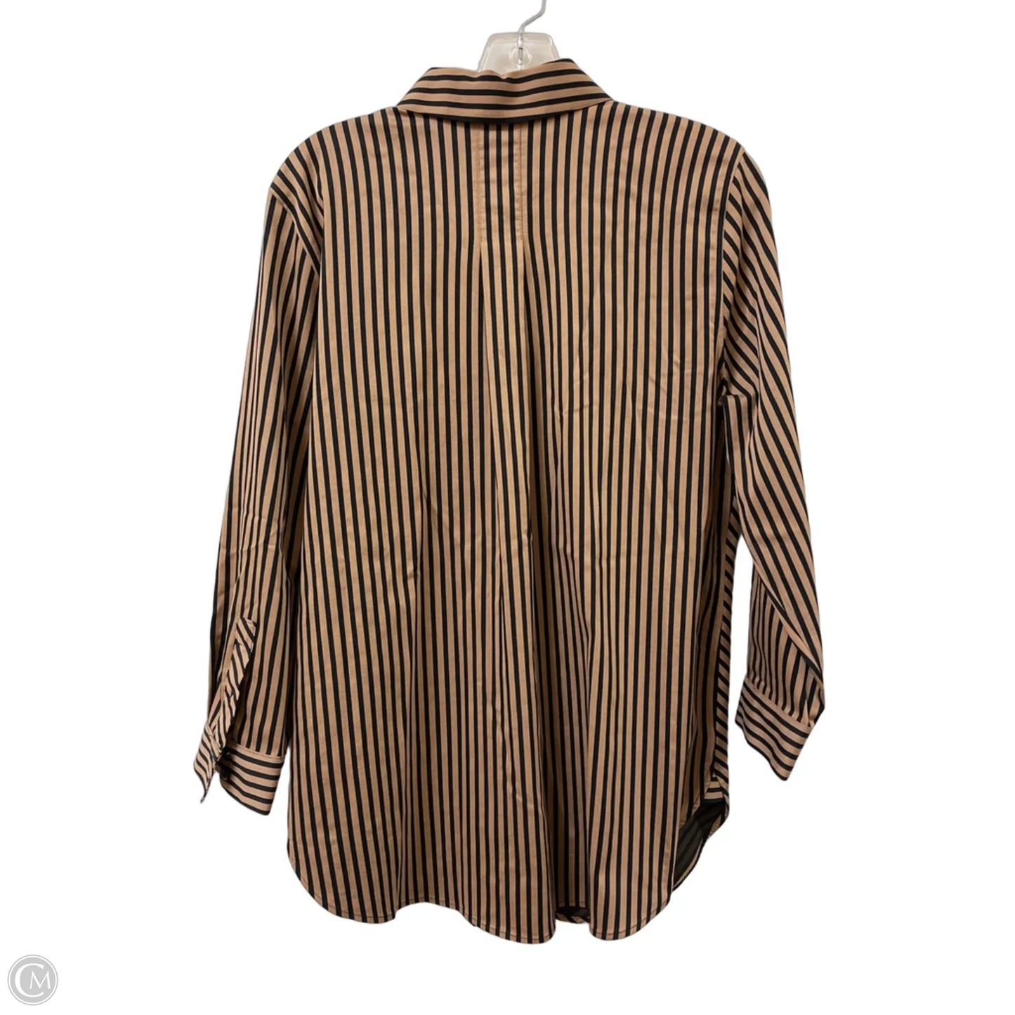 Blouse Long Sleeve By Chicos In Black & Brown, Size: M
