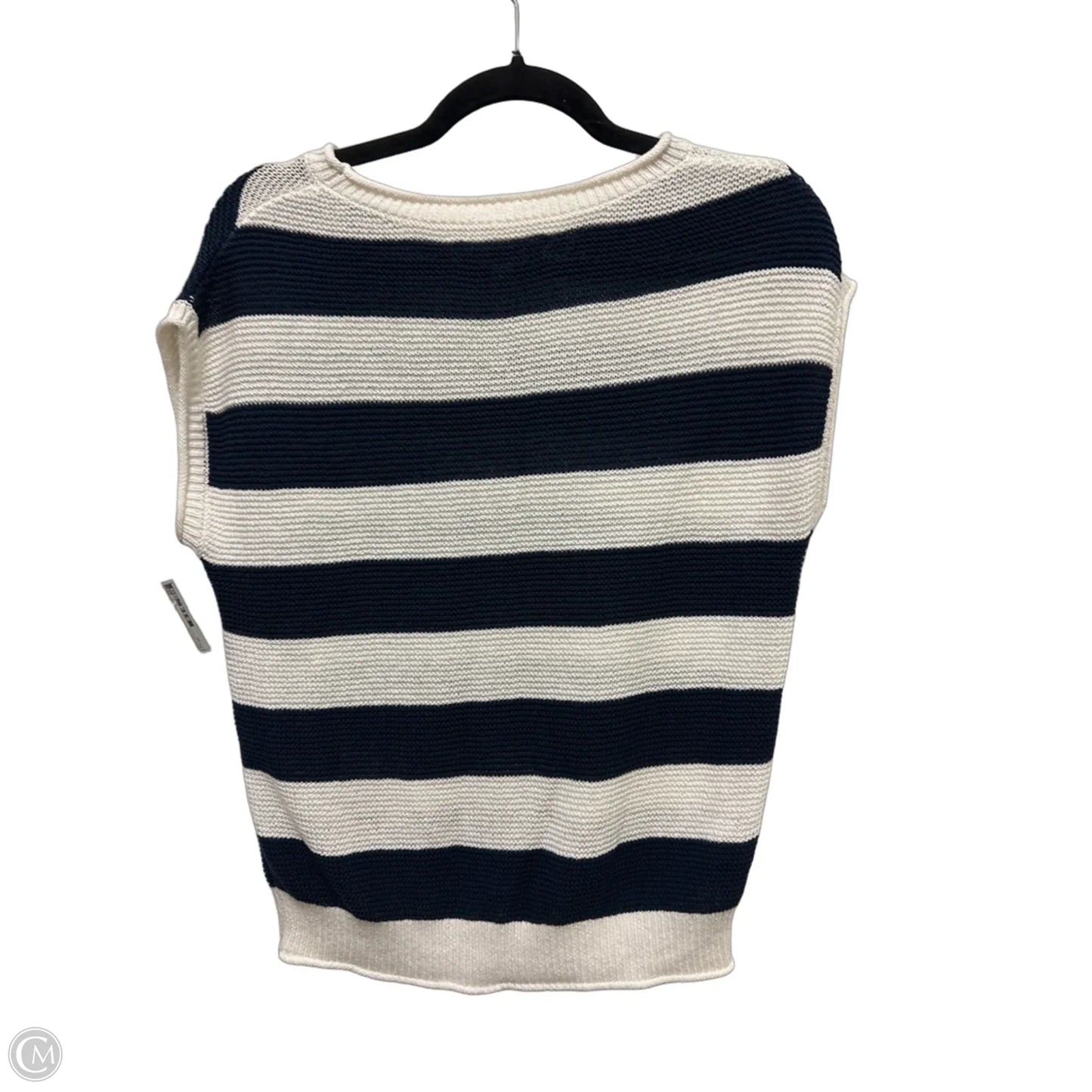 Sweater Short Sleeve By Loft In Blue & White, Size: Sp