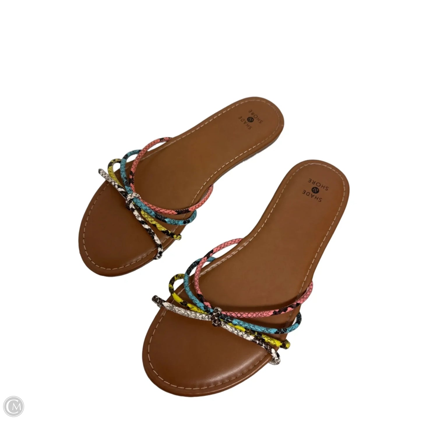 Sandals Flats By Shade & Shore In Snakeskin Print, Size: 9