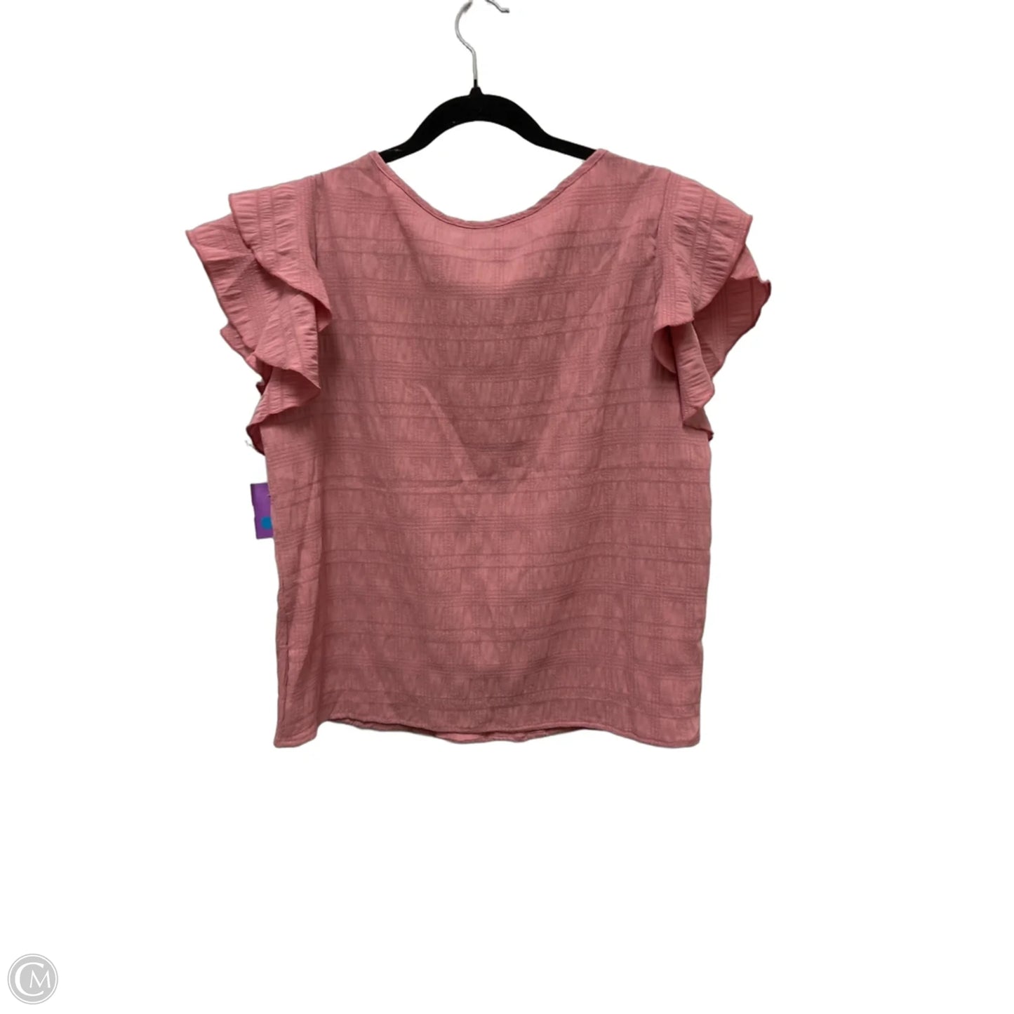 Top Short Sleeve By Emery Rose In Pink, Size: M
