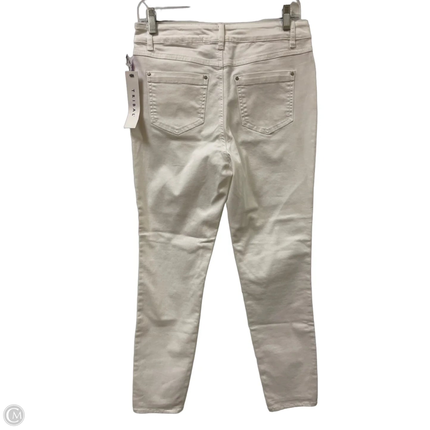 Jeans Skinny By Tribal In White Denim, Size: 4