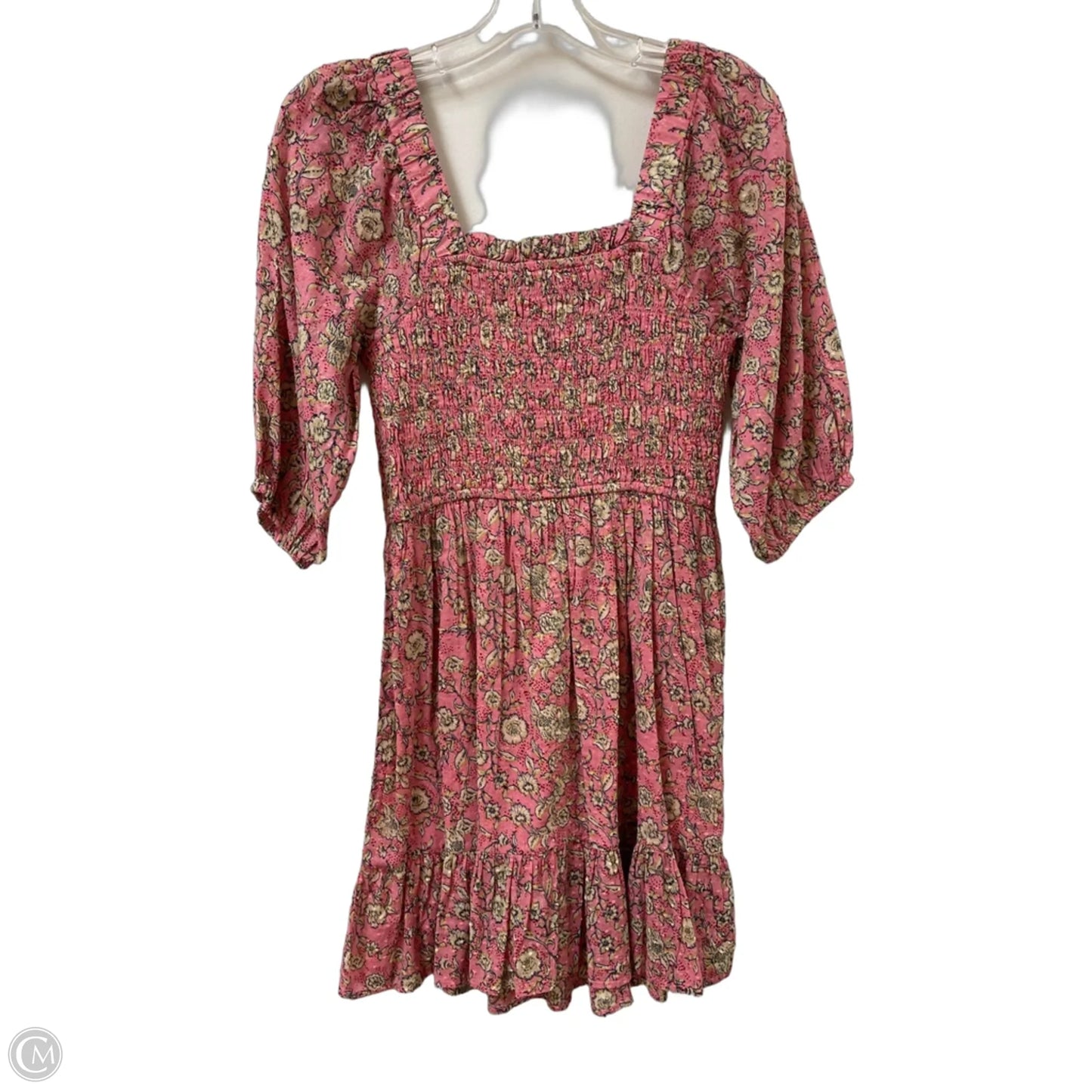 Dress Casual Short By Jessica Simpson In Cream & Pink, Size: S