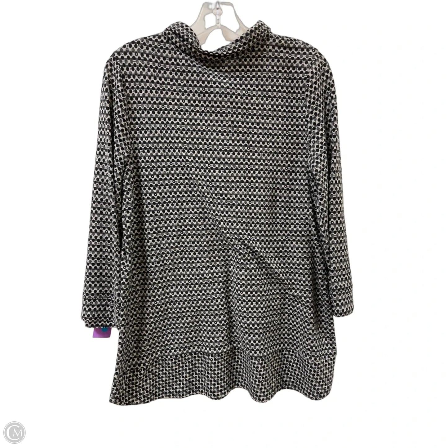Tunic Long Sleeve By John Mark In Black & Grey, Size: M