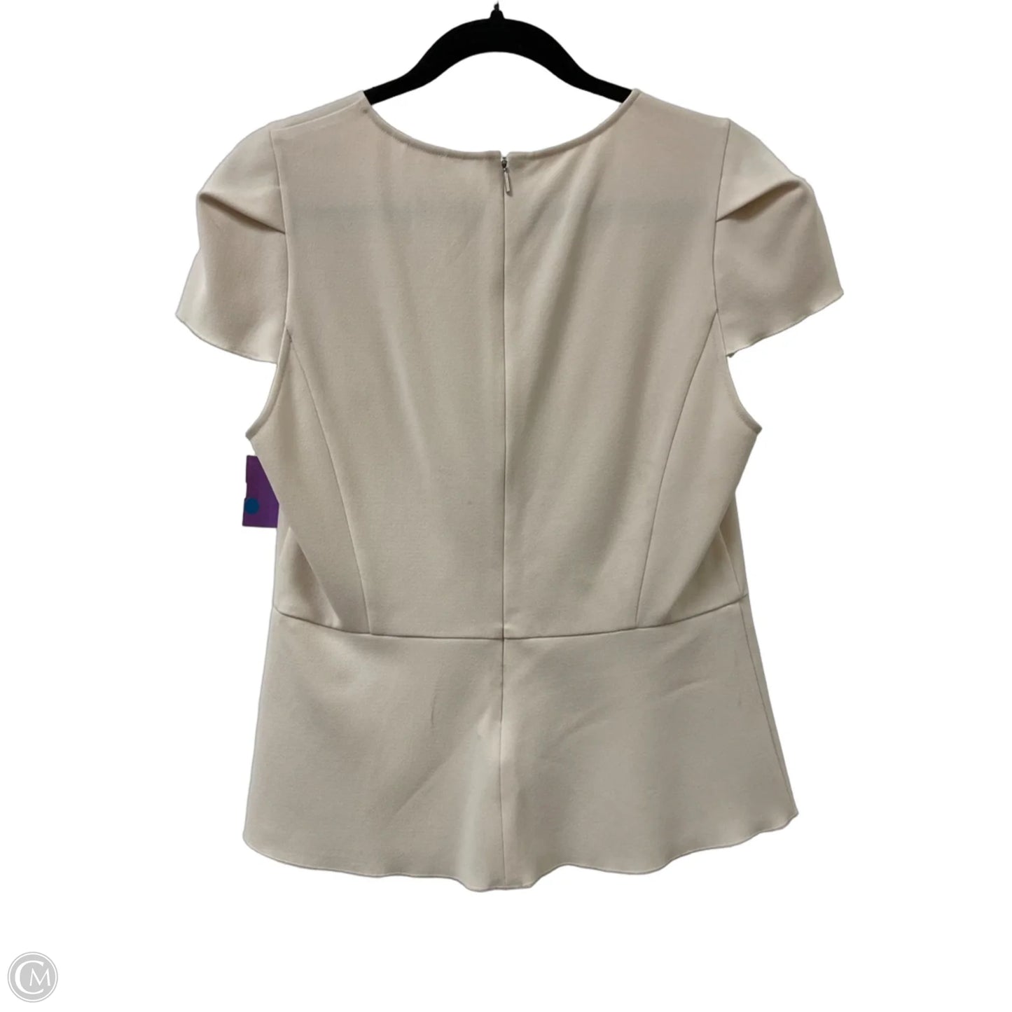 Top Short Sleeve By Rebecca Taylor In Cream, Size: M