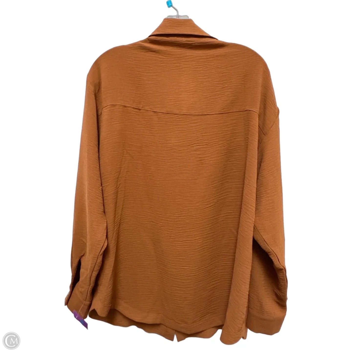 Blouse Long Sleeve By Andree By Unit In Orange, Size: M