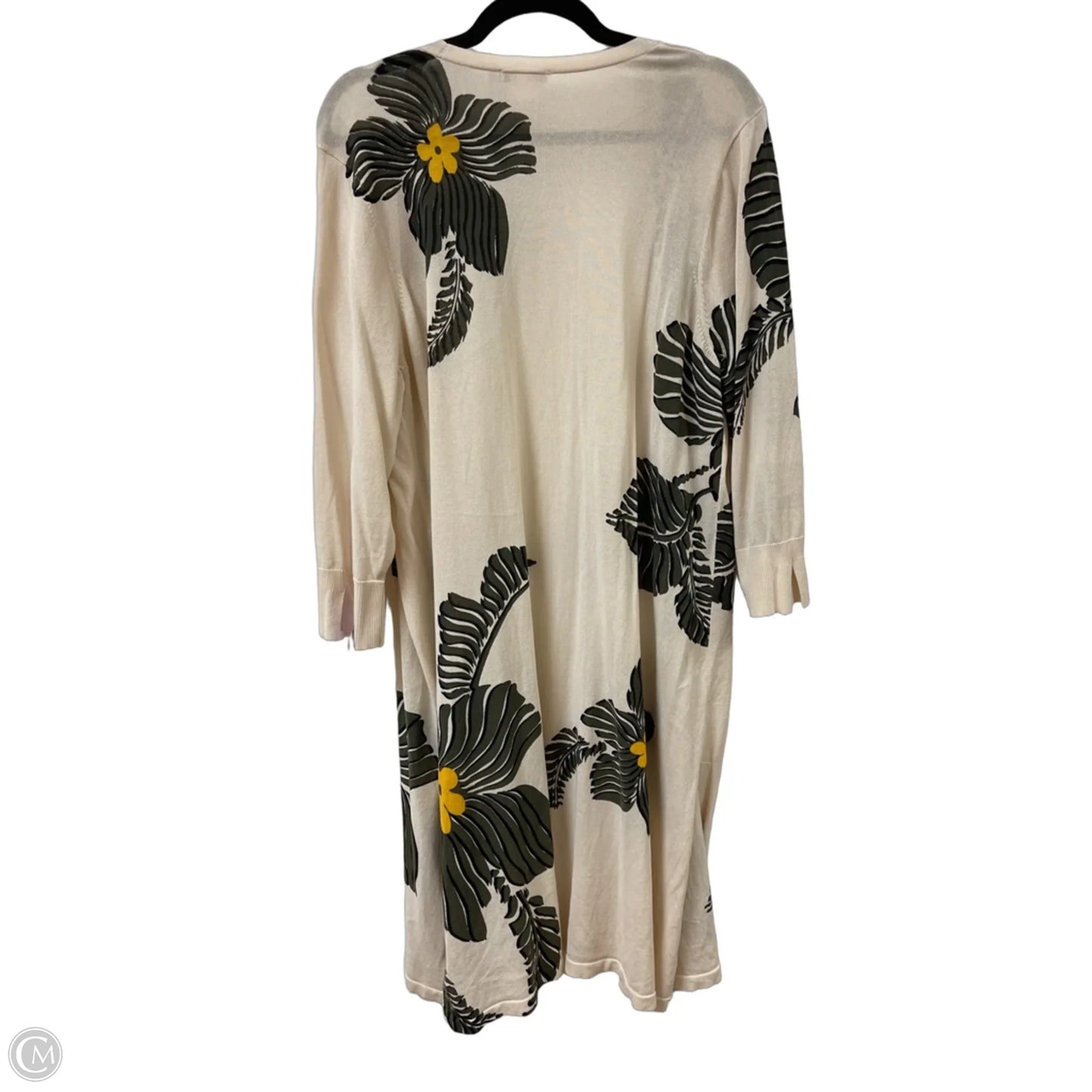 Sweater Cardigan By Chicos In Cream & Green, Size: Xl