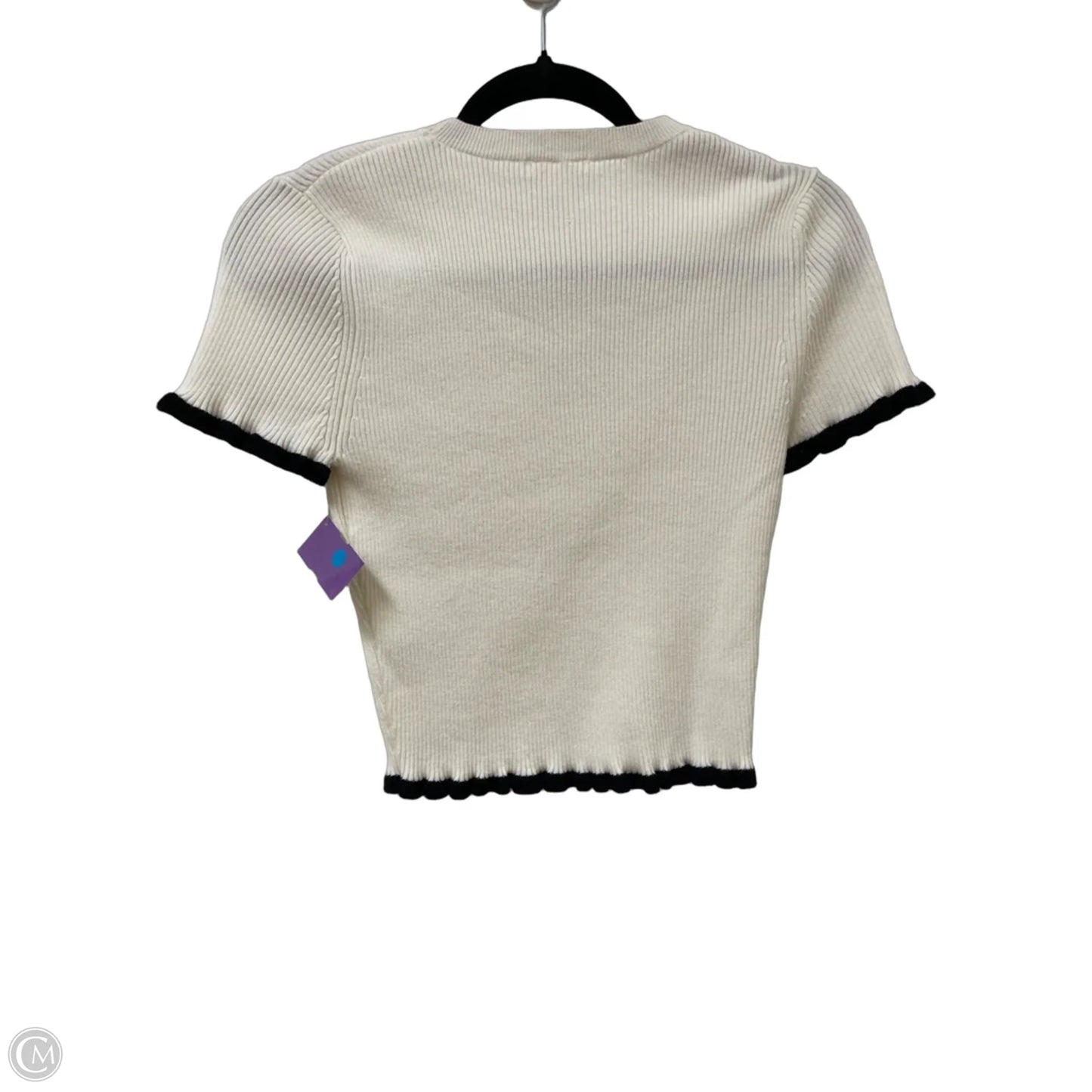 Sweater Short Sleeve By Gianni Bini In Black & White, Size: M