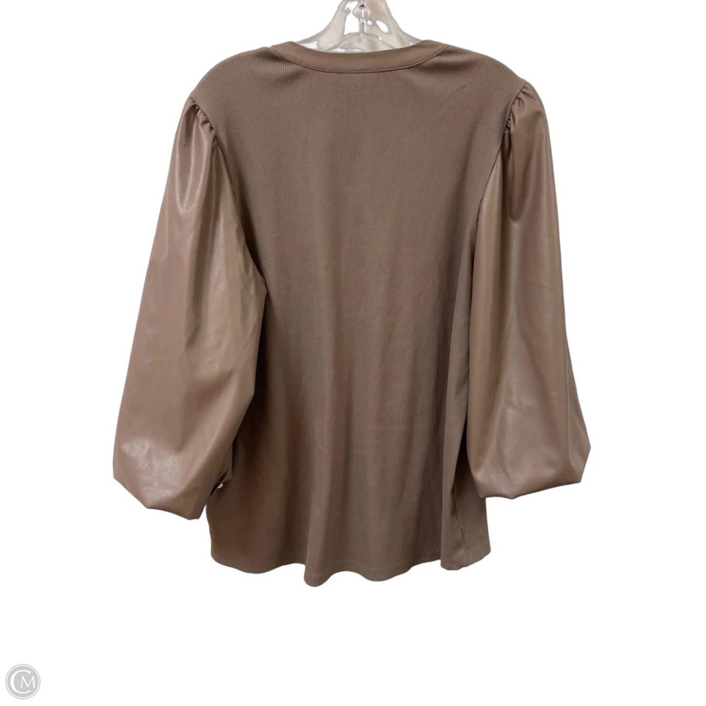 Top Long Sleeve By Chicos In Brown, Size: Xl