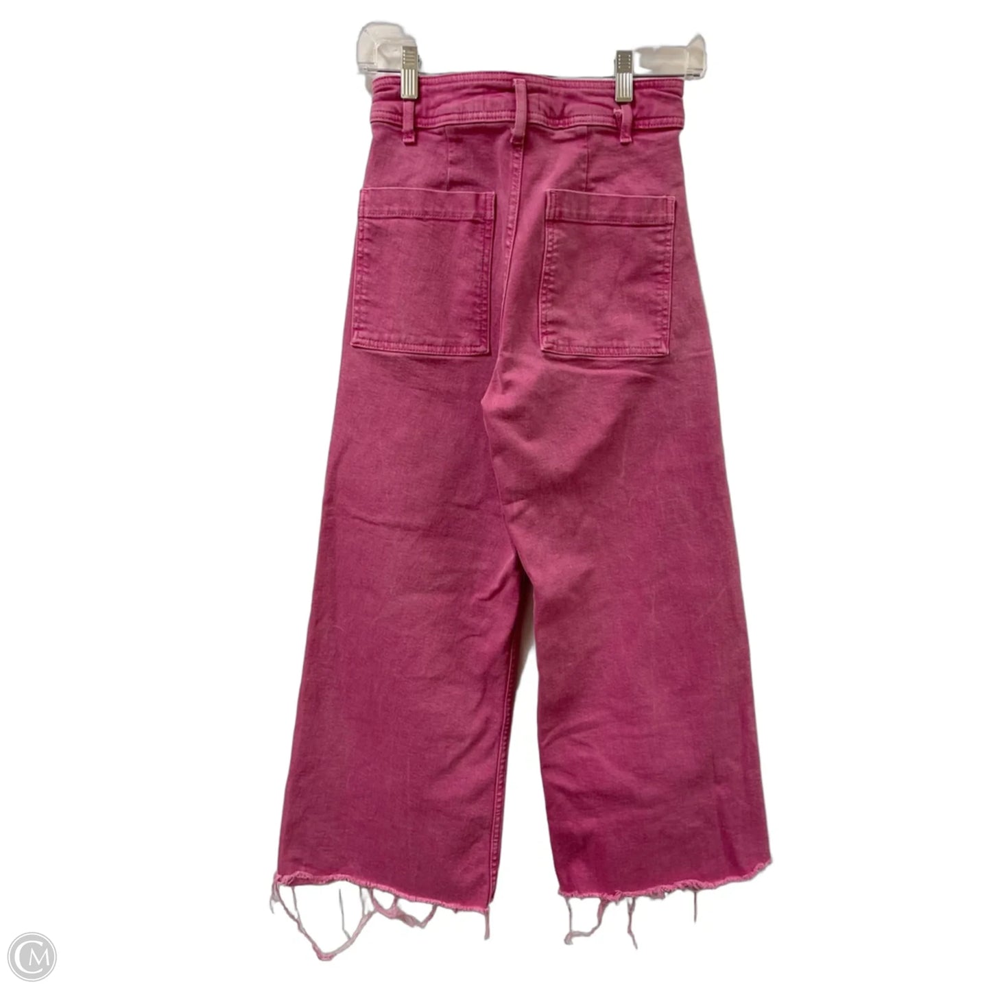 Jeans Wide Leg By Zara In Pink Denim, Size: 4