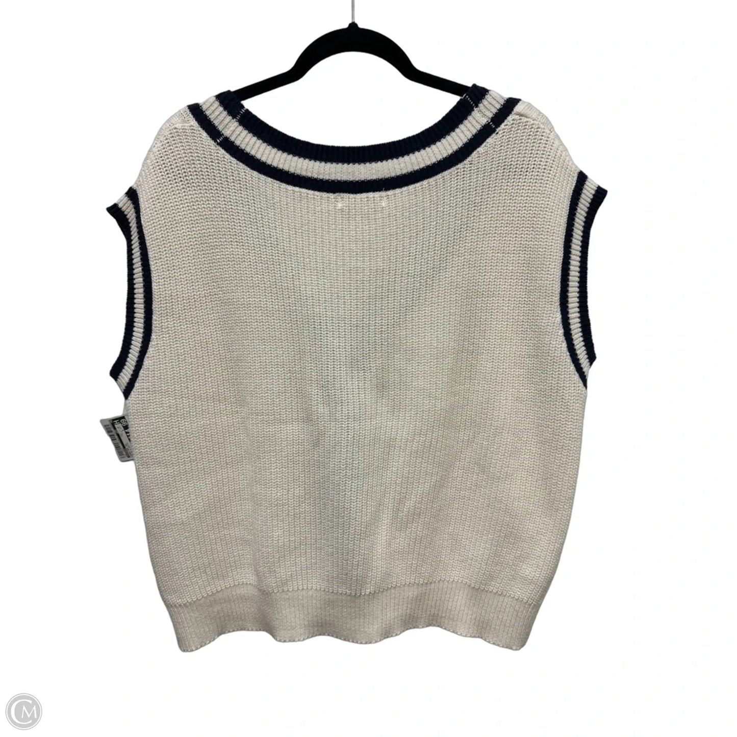 Sweater Short Sleeve By Vigoss In Blue & White, Size: L
