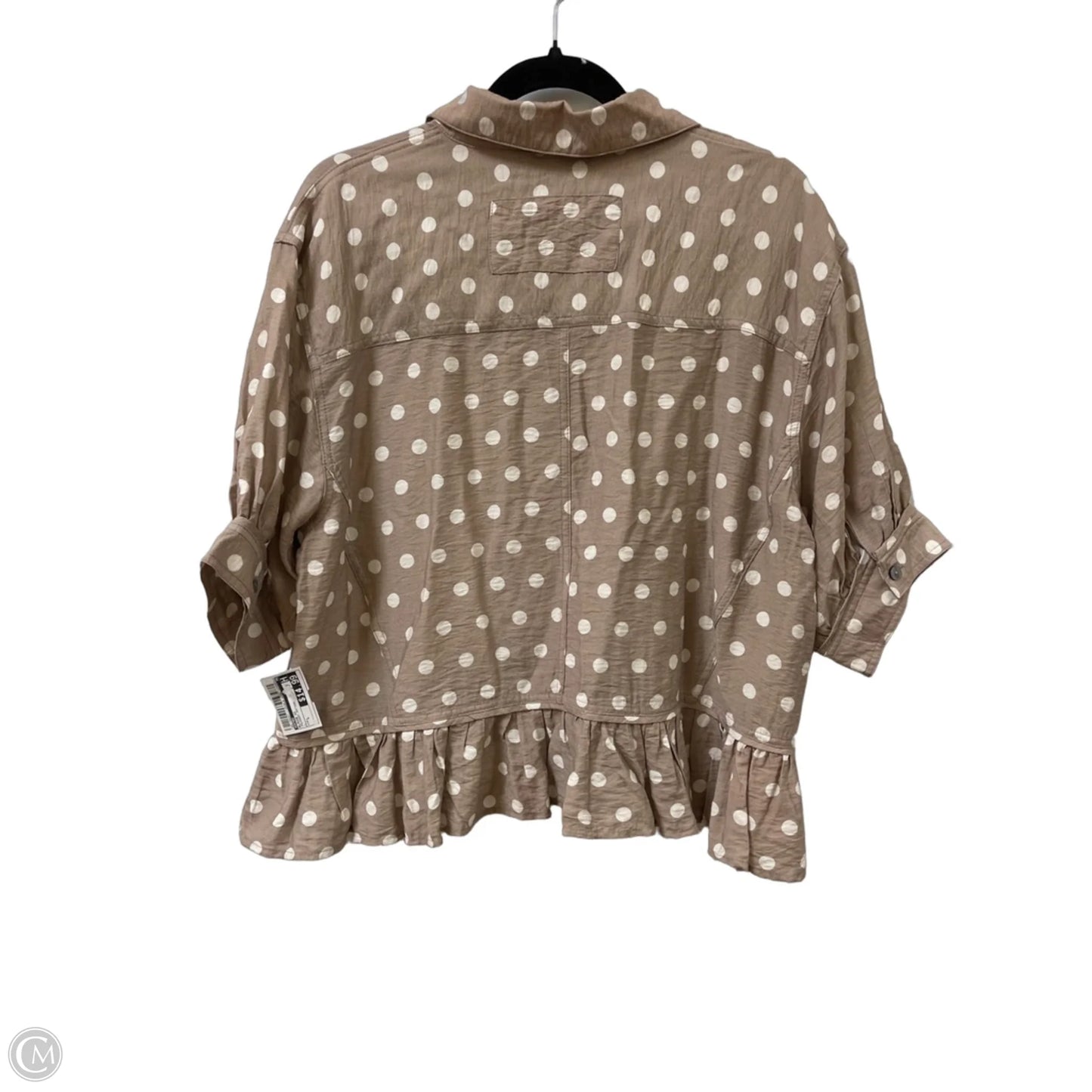 Blouse Short Sleeve By Entro In Polkadot Pattern, Size: L