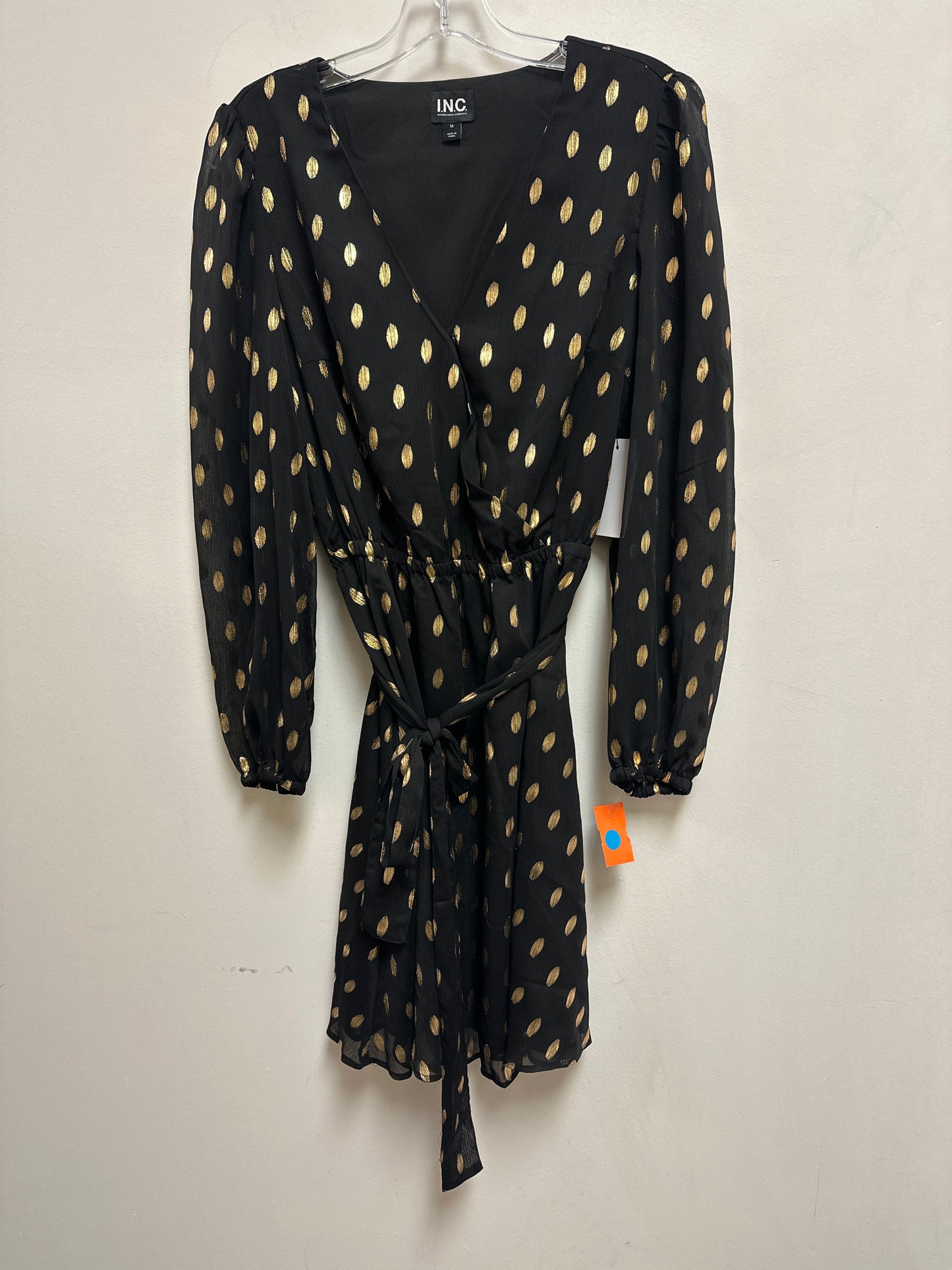 Dress Casual Short By Inc In Black & Gold, Size: M