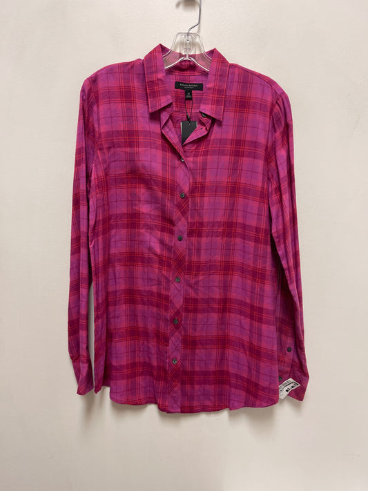 Blouse Long Sleeve By Banana Republic In Pink, Size: M