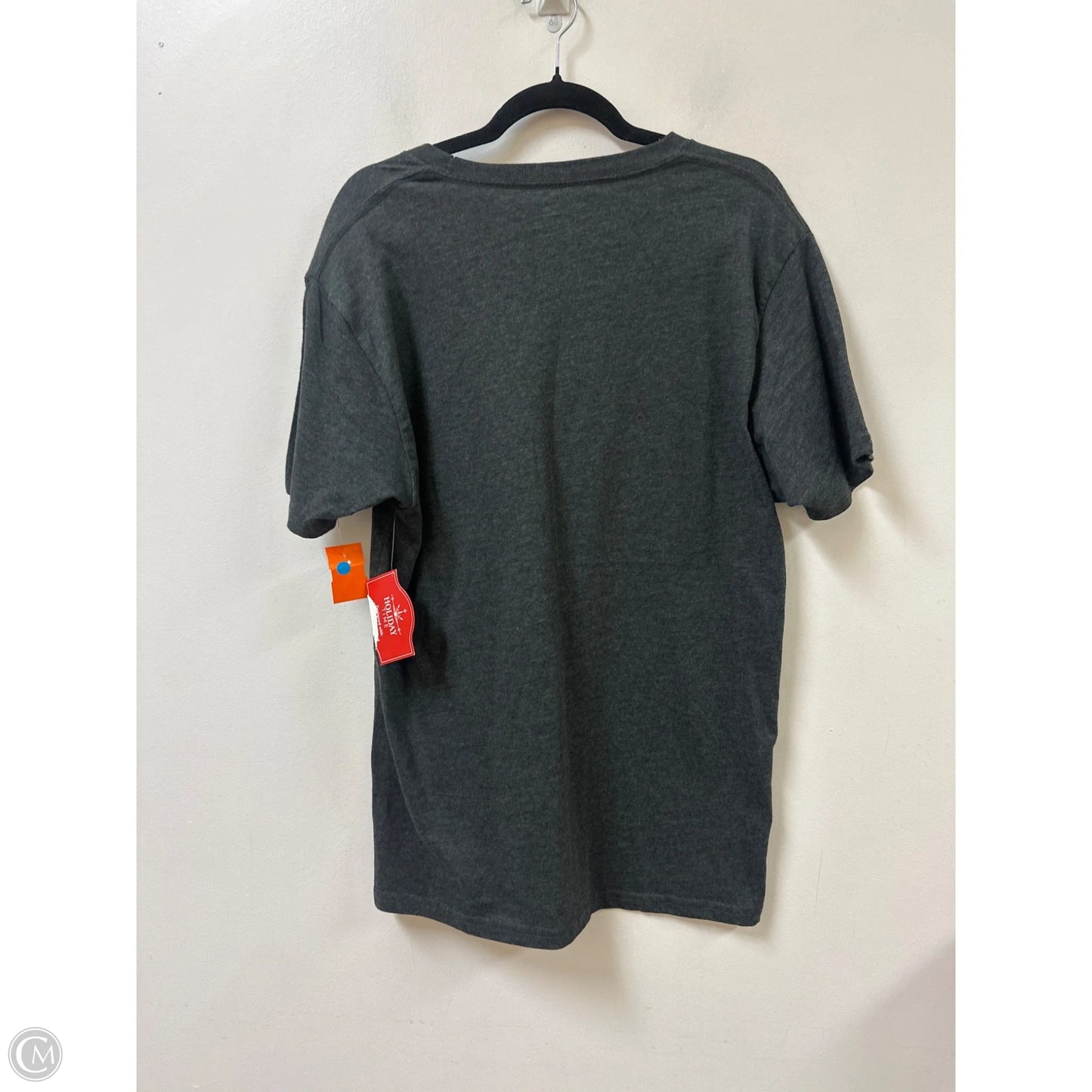 Top Short Sleeve By Holiday Time In Grey, Size: L