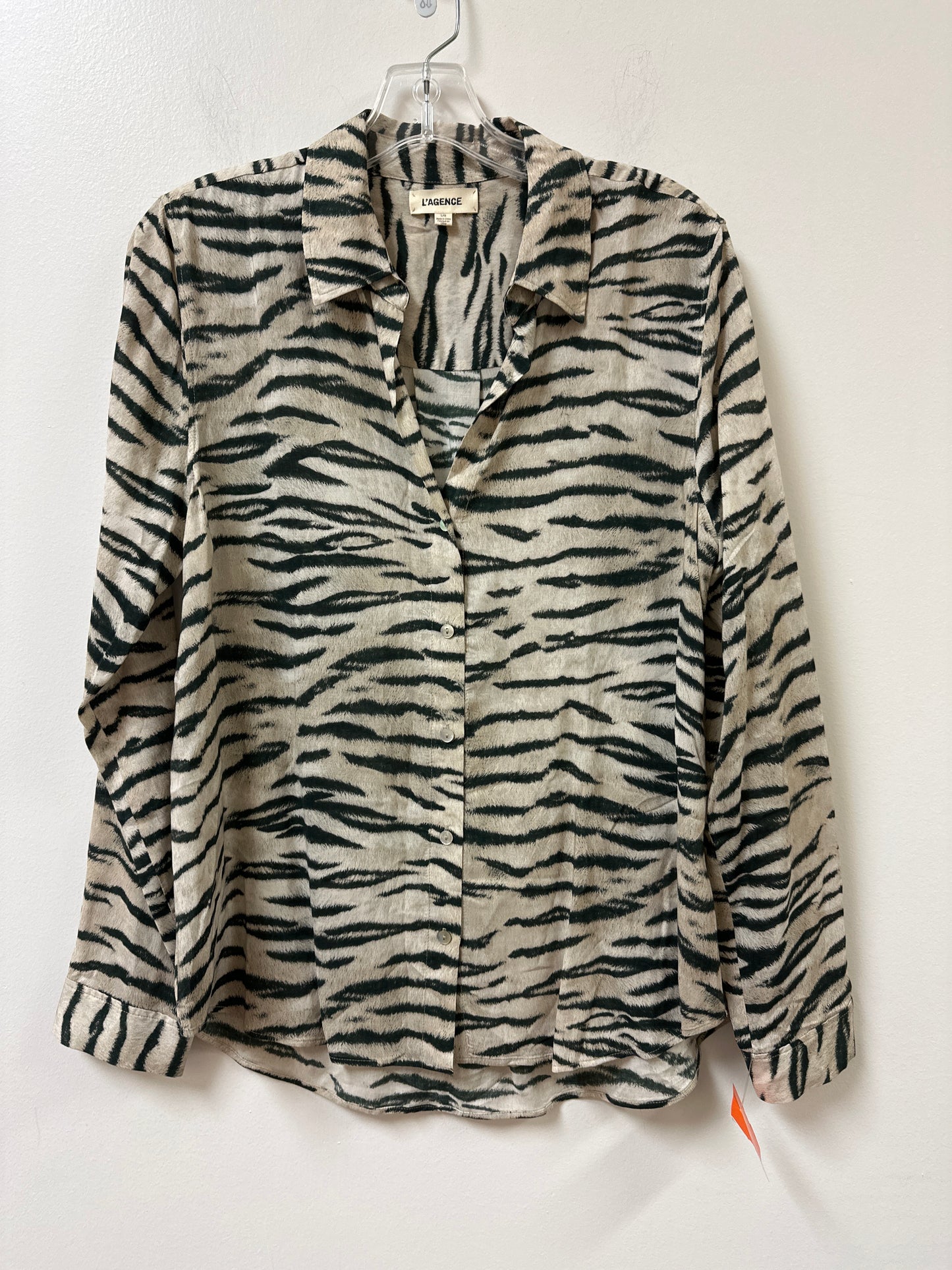 Blouse Long Sleeve By L Agence In Animal Print, Size: L