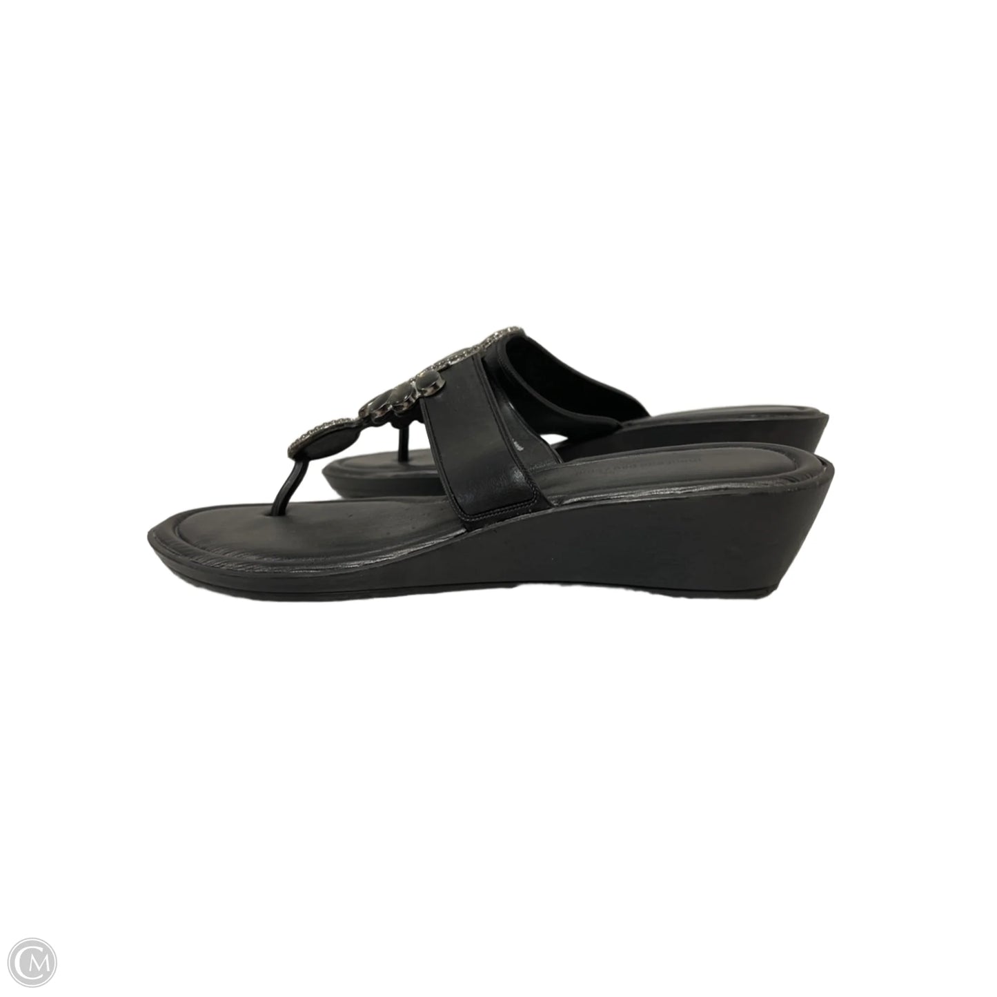 Sandals Heels Wedge By Montego Bay In Black, Size: 9