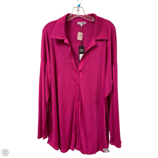 Blouse Long Sleeve By Fashion Nova In Pink, Size: 1x