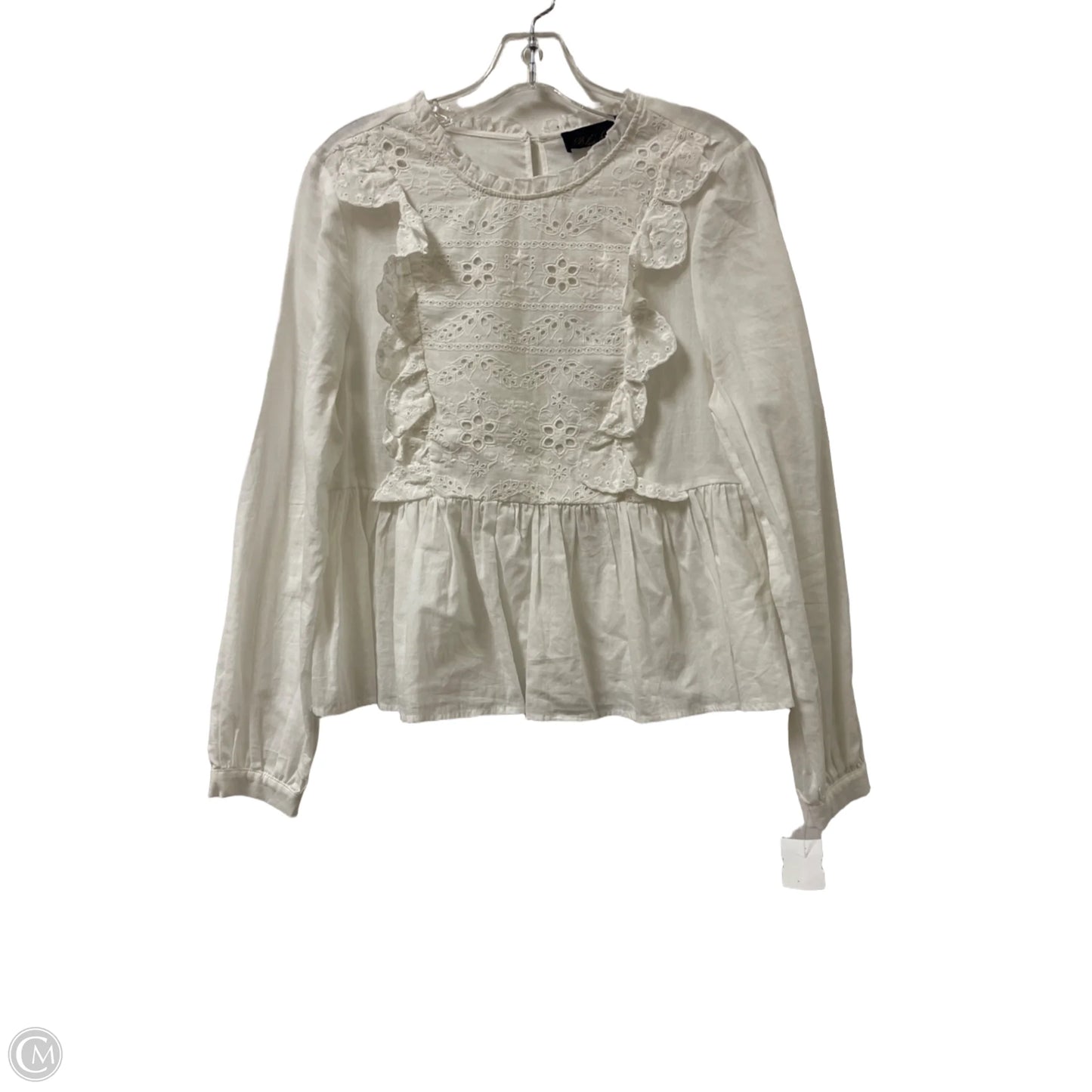 Top Long Sleeve By Blue Rain In White, Size: S