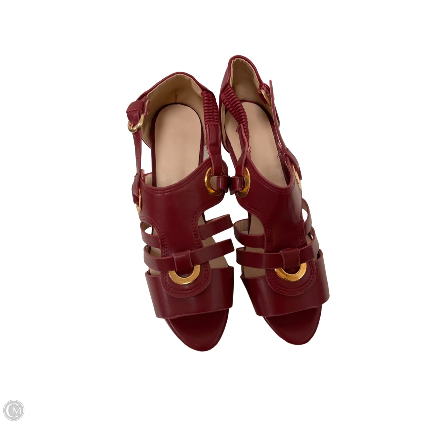 Sandals Heels Block By Clothes Mentor In Red, Size: 9.5