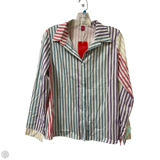 Blouse Long Sleeve By Clothes Mentor In Striped Pattern, Size: L